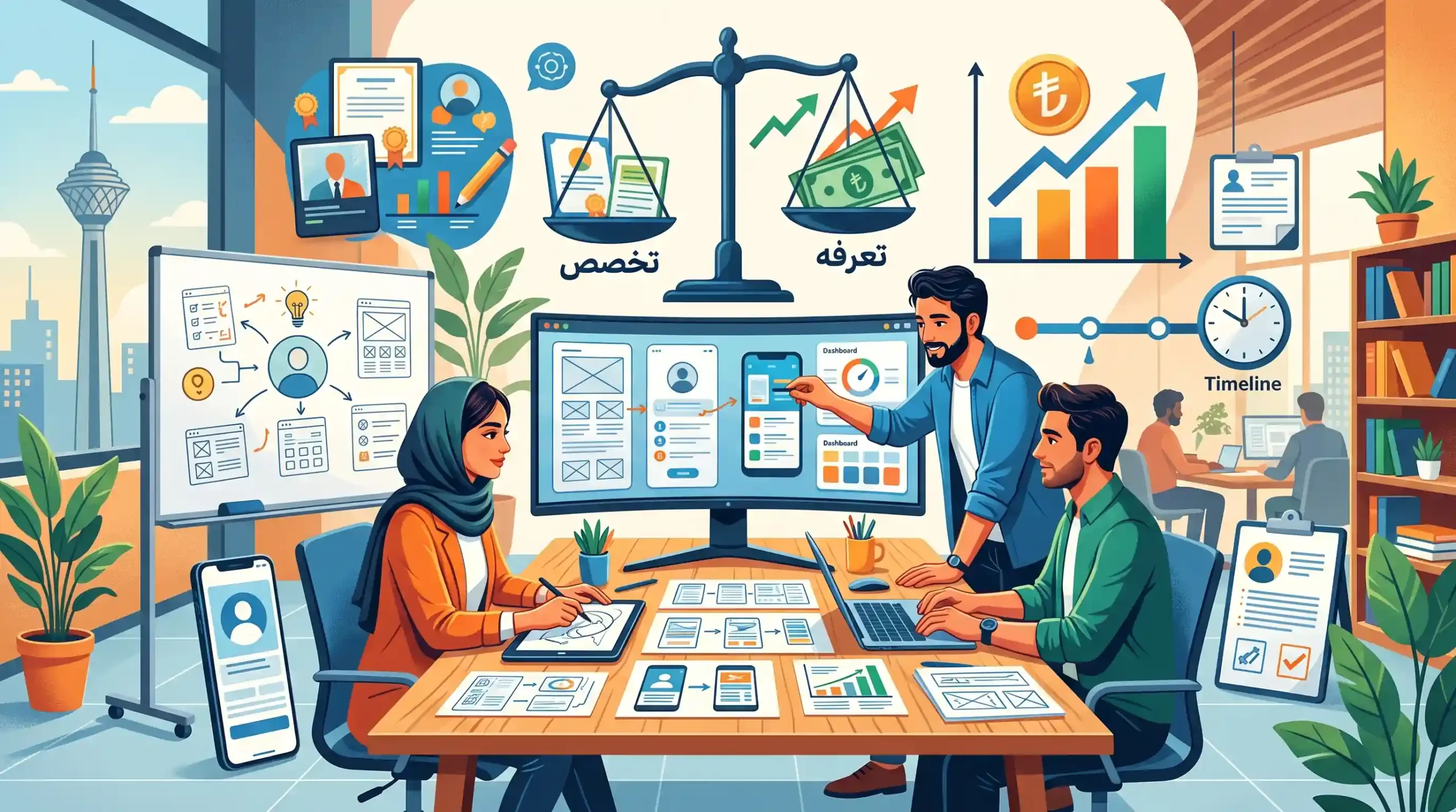 💰 عوامل موثر بر تعیین تعرفه طراحی UI و UX در بازار ایران