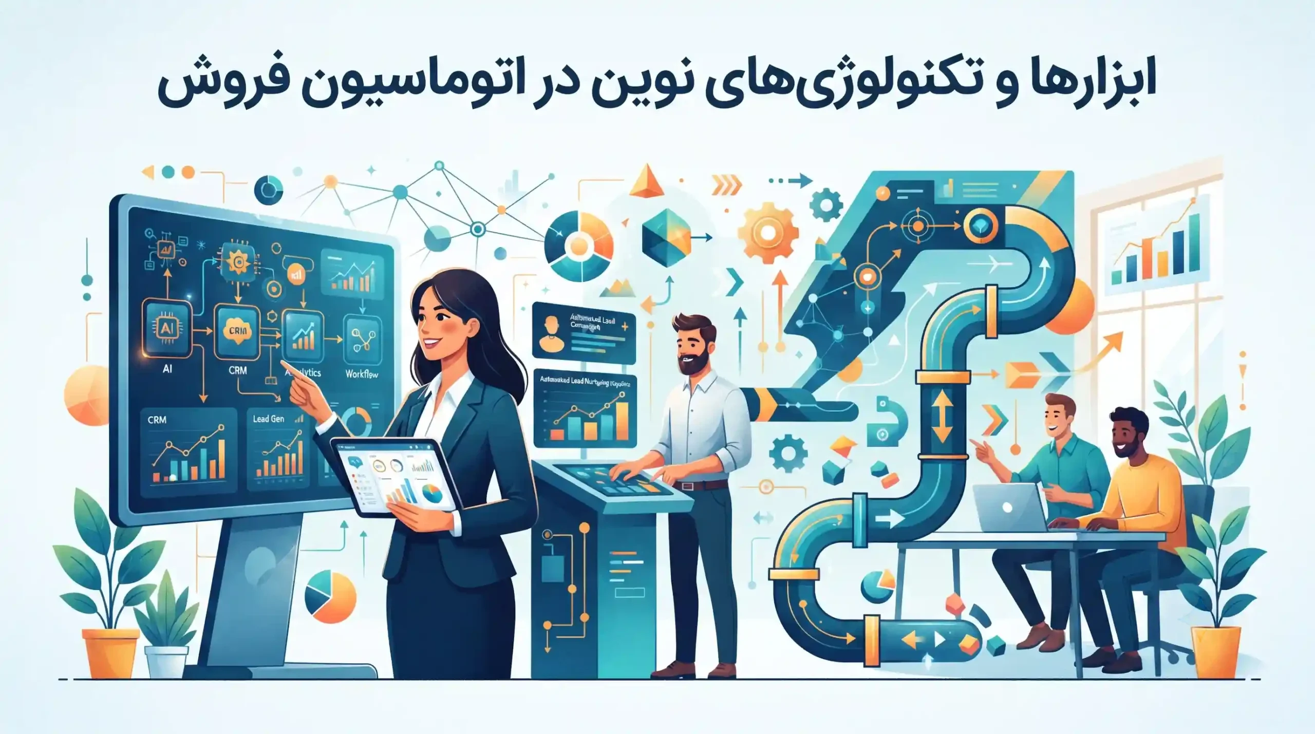 🛠 ابزارها و تکنولوژیهای نوین در اتوماسیون فروش