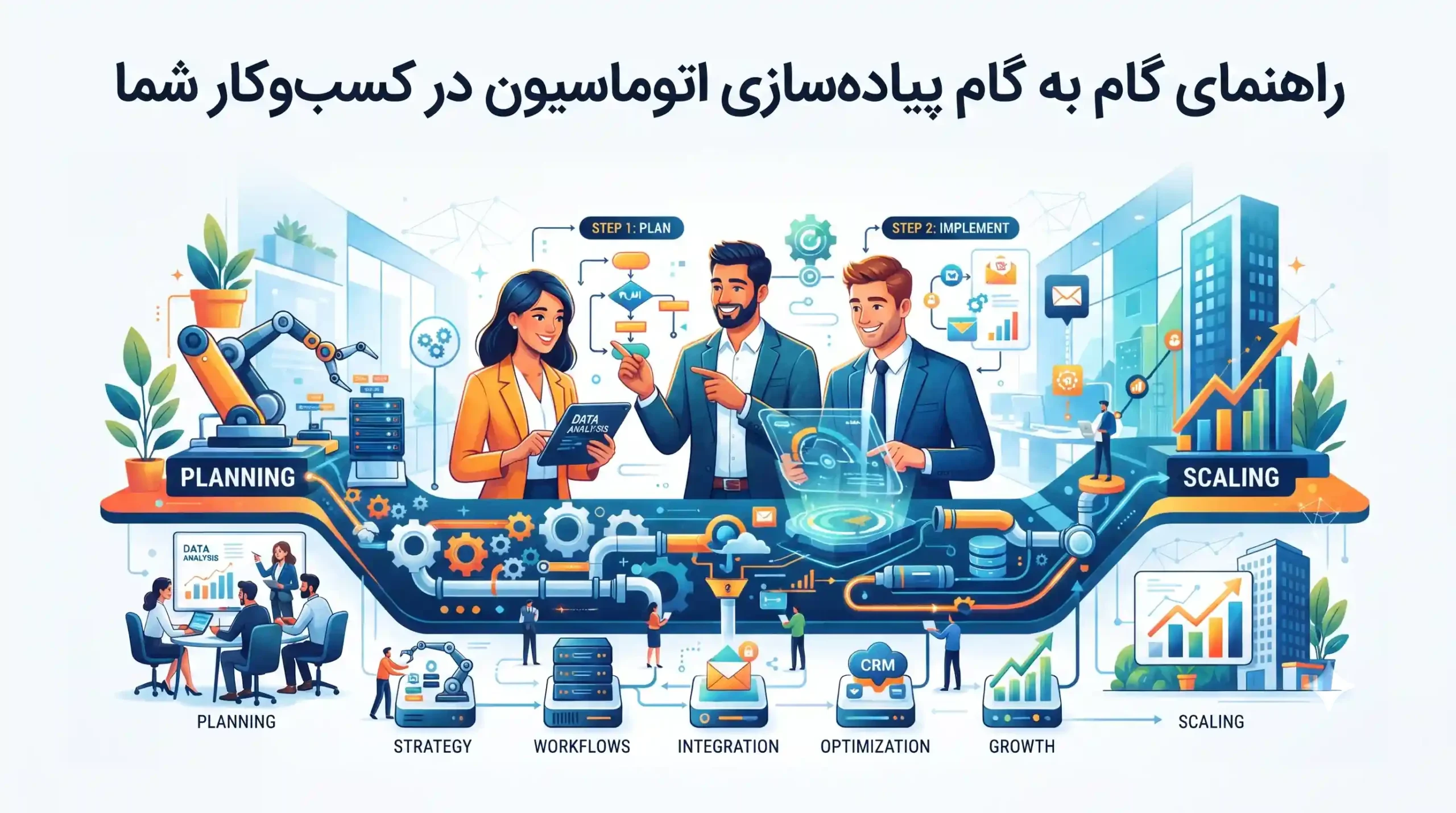 📋 راهنمای گام به گام پیادهسازی اتوماسیون در کسبوکار شما