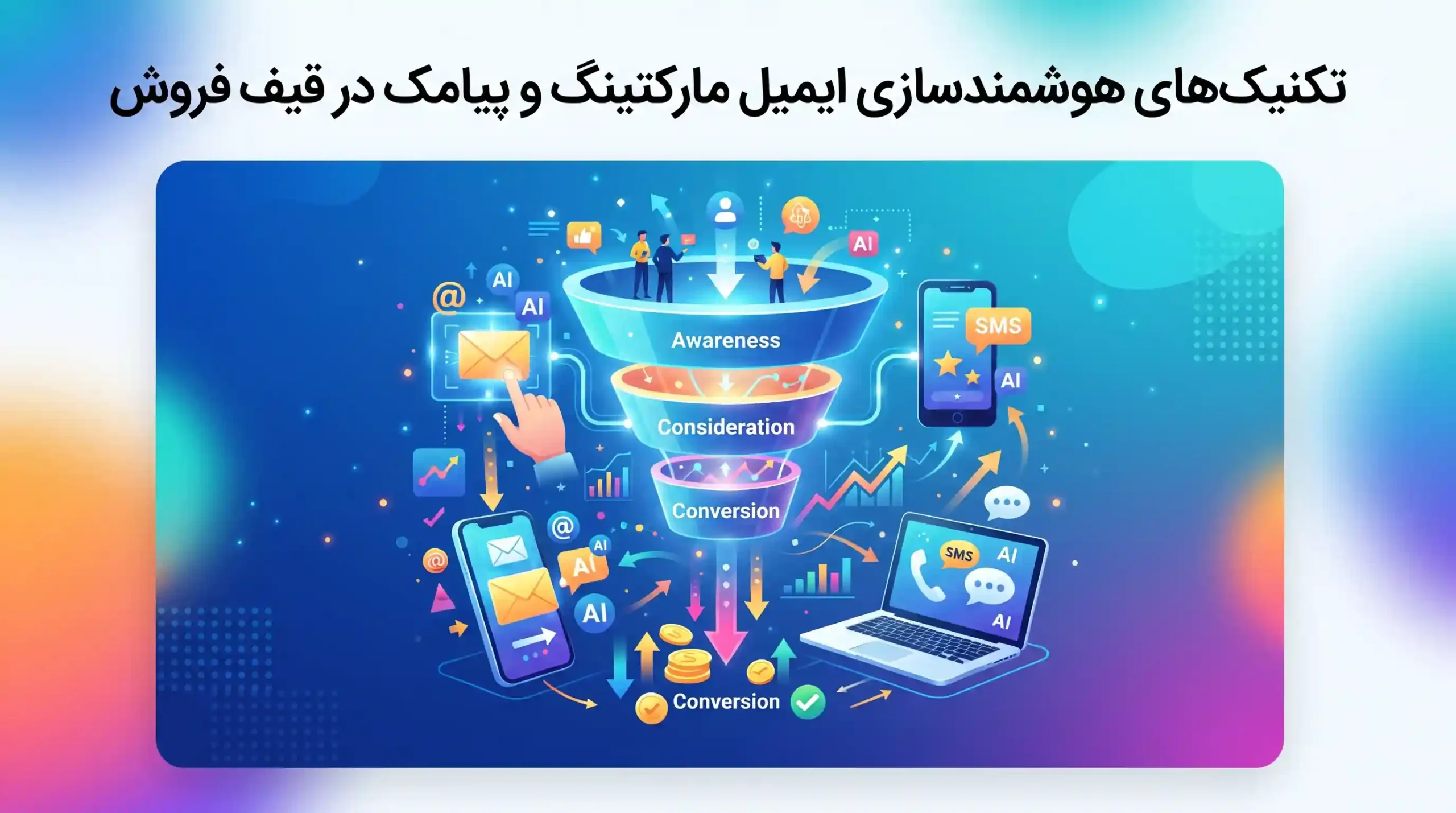 📧 تکنیکهای هوشمندسازی ایمیل مارکتینگ و پیامک در قیف فروش
