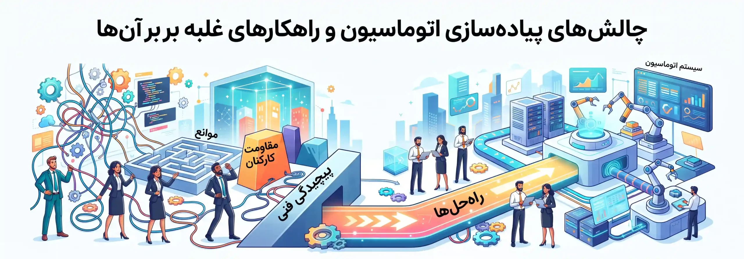 🌟 چالشهای پیادهسازی اتوماسیون و راهکارهای غلبه بر آنها