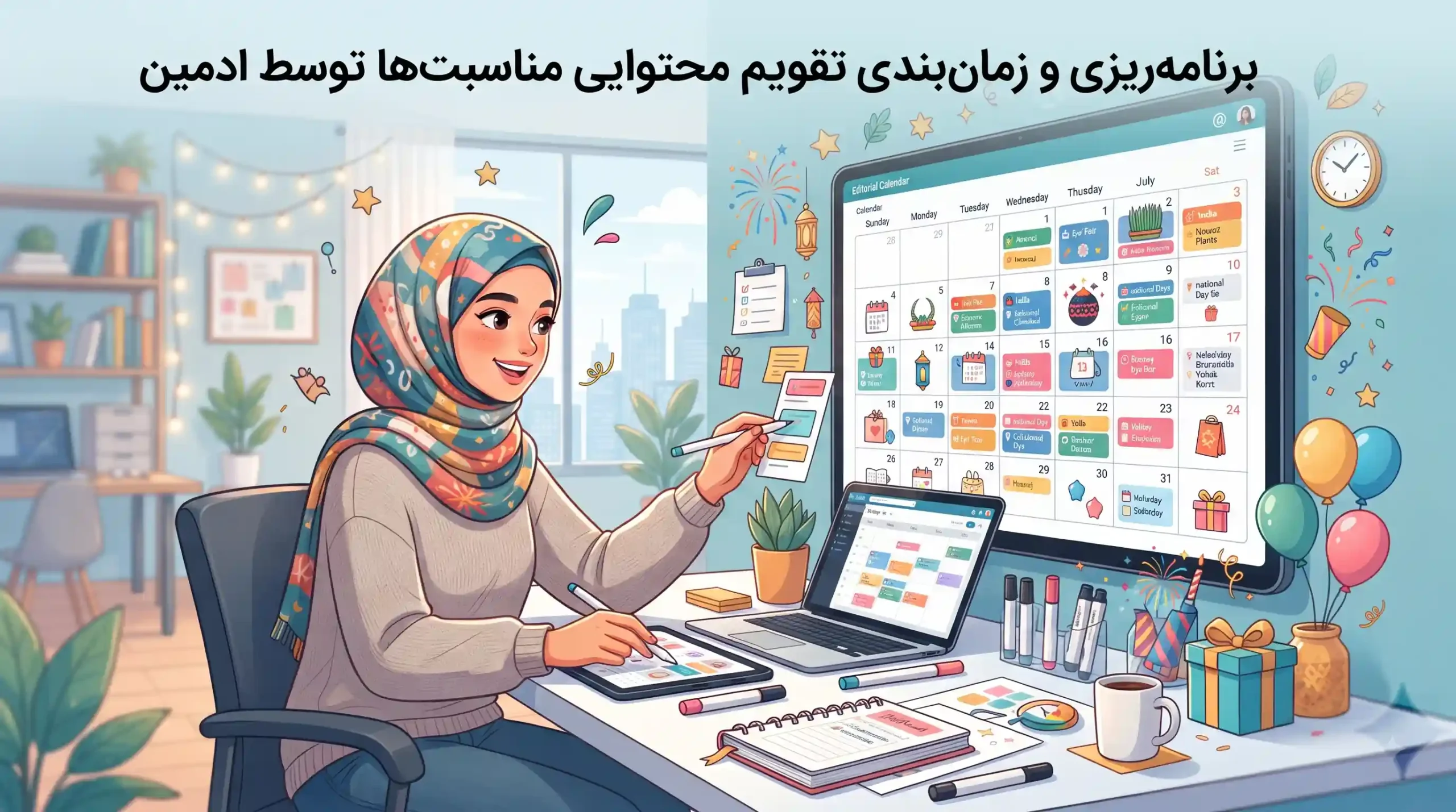 📅 برنامهریزی و زمانبندی تقویم محتوایی مناسبتها توسط ادمین