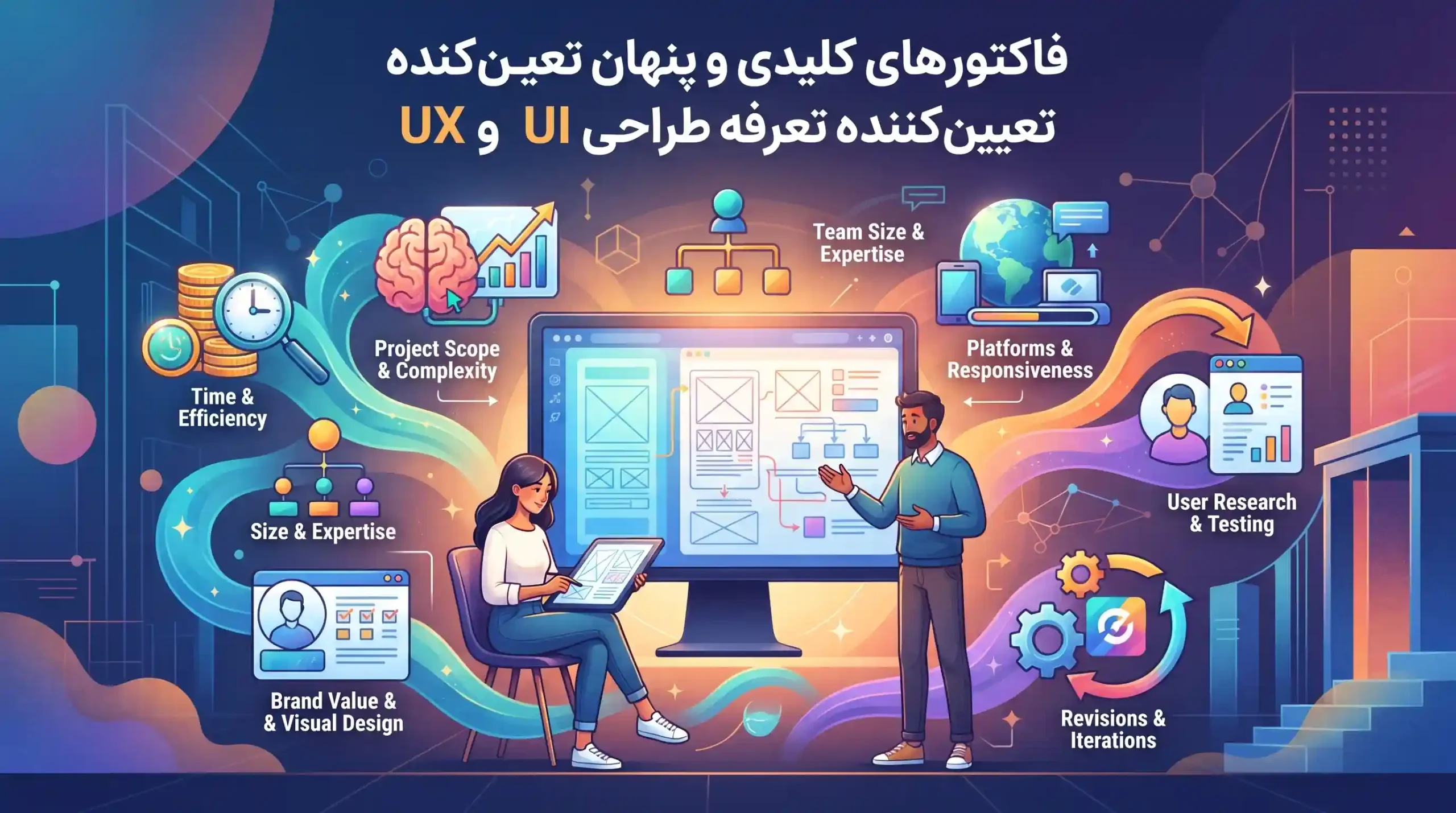 🔍 فاکتورهای کلیدی و پنهان تعیینکننده تعرفه طراحی UI و UX