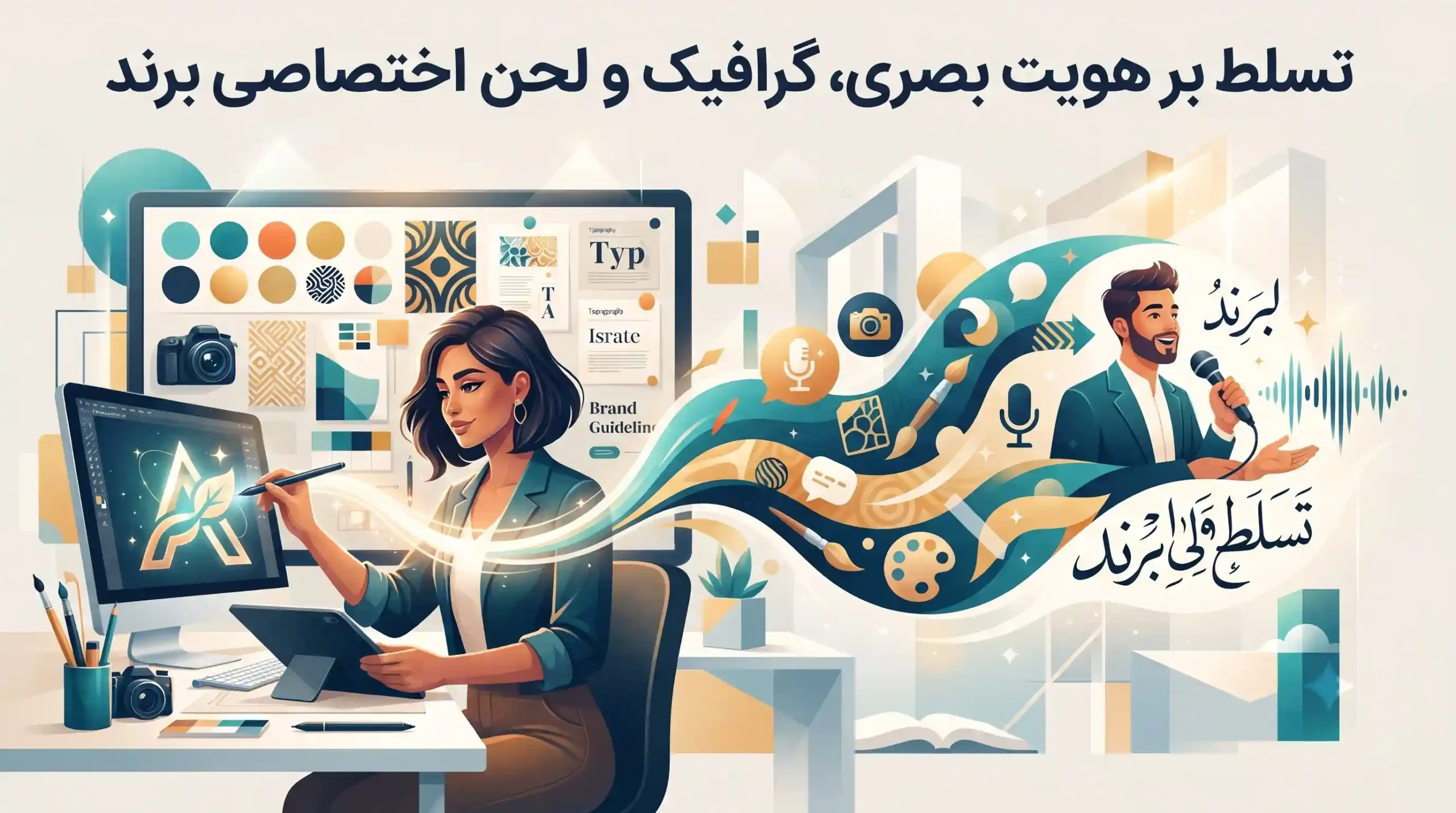 🎨 تسلط بر هویت بصری، گرافیک و لحن اختصاصی برند