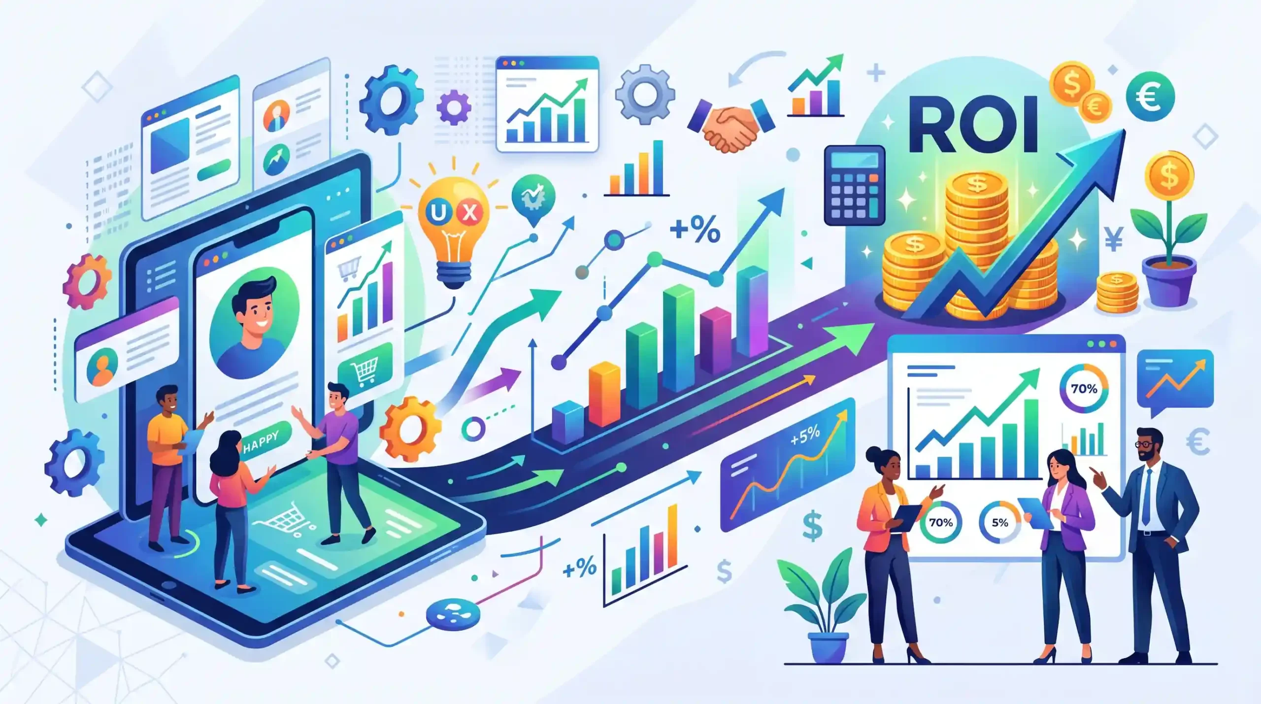 📊 تحلیل نرخ بازگشت سرمایه ROI در سرمایهگذاری روی UI/UX