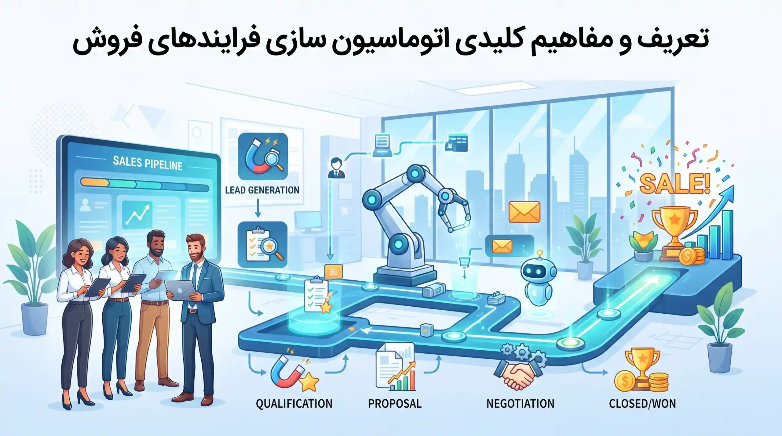 ⚙️ تعریف و مفاهیم کلیدی اتوماسیون سازی فرایندهای فروش