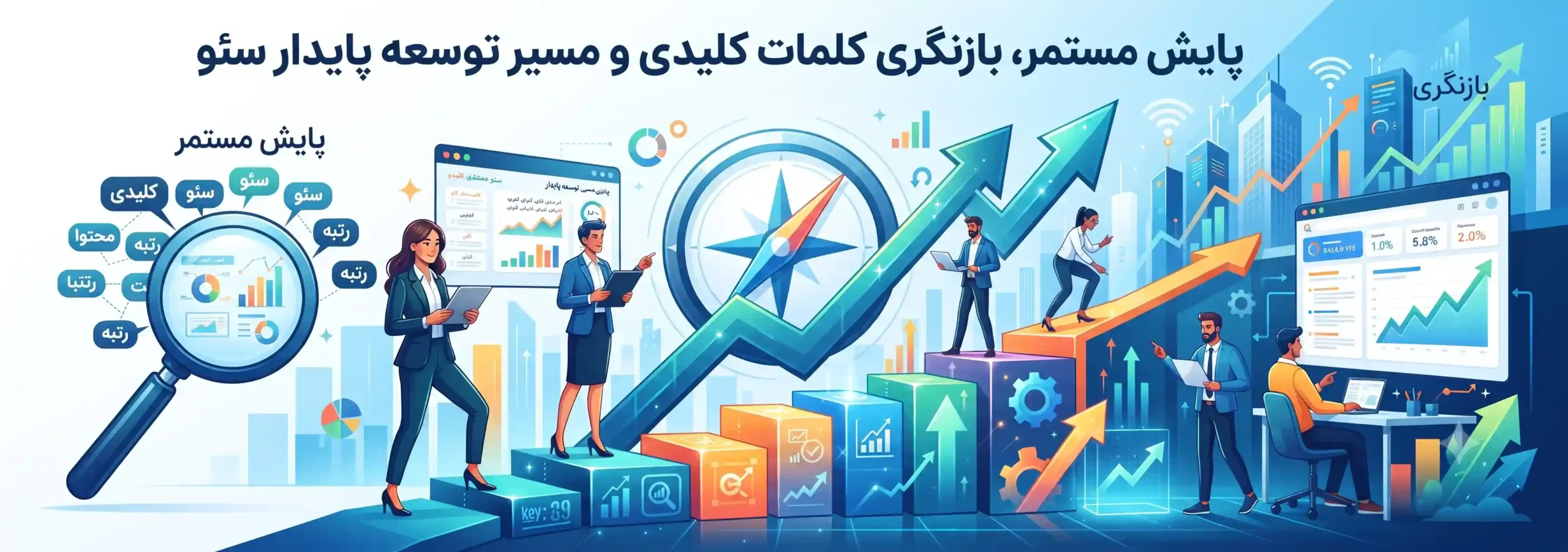 🔄 پایش مستمر، بازنگری کلمات کلیدی و مسیر توسعه پایدار سئو