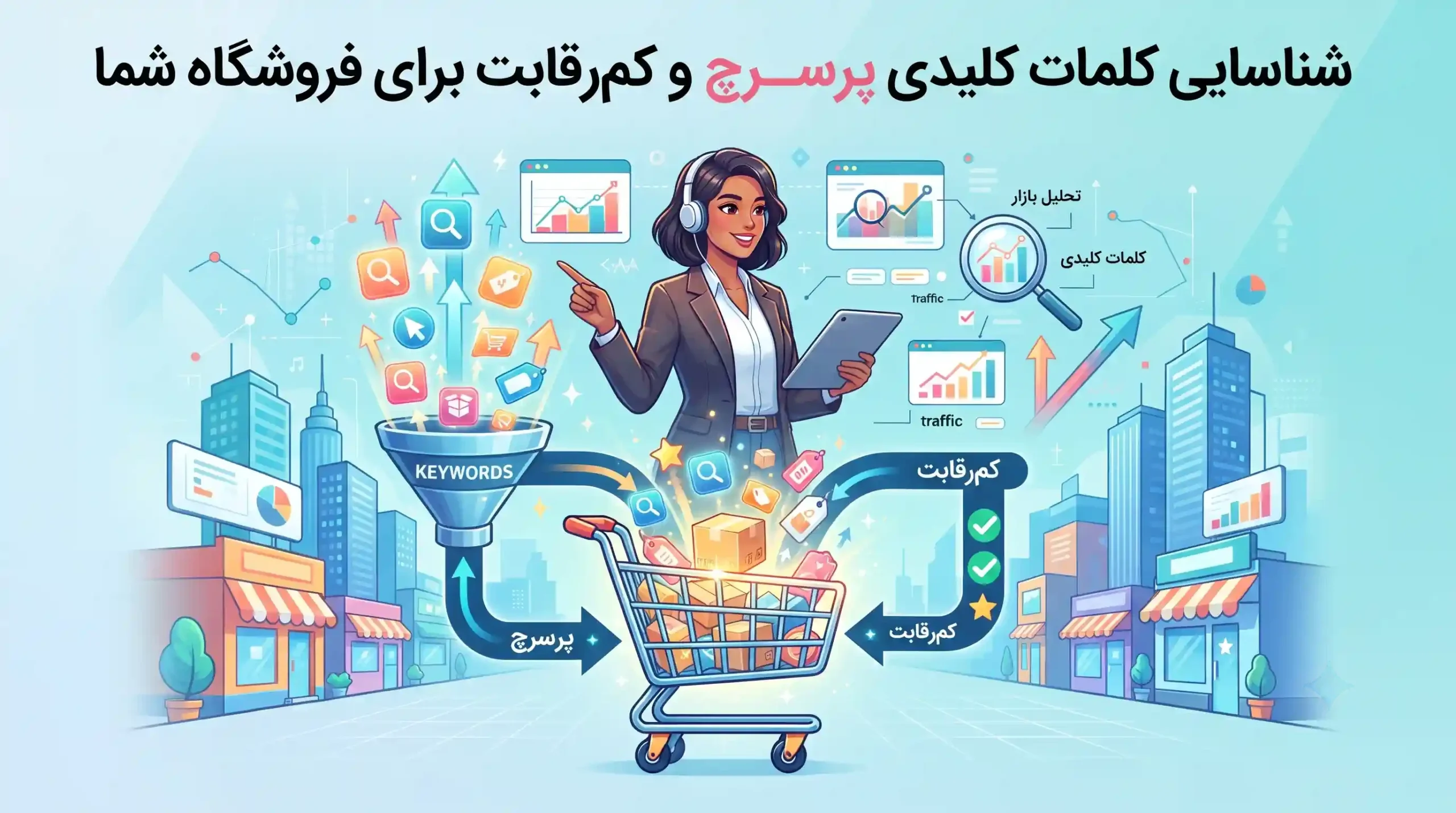 🔍 شناسایی کلمات کلیدی پرسرچ و کمرقابت برای فروشگاه شما