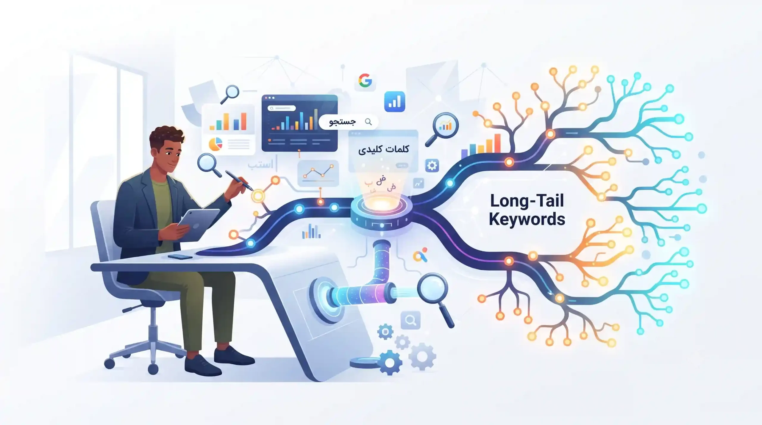 💡 ترفندهای پیشرفته برای استخراج کلمات کلیدی دمدراز