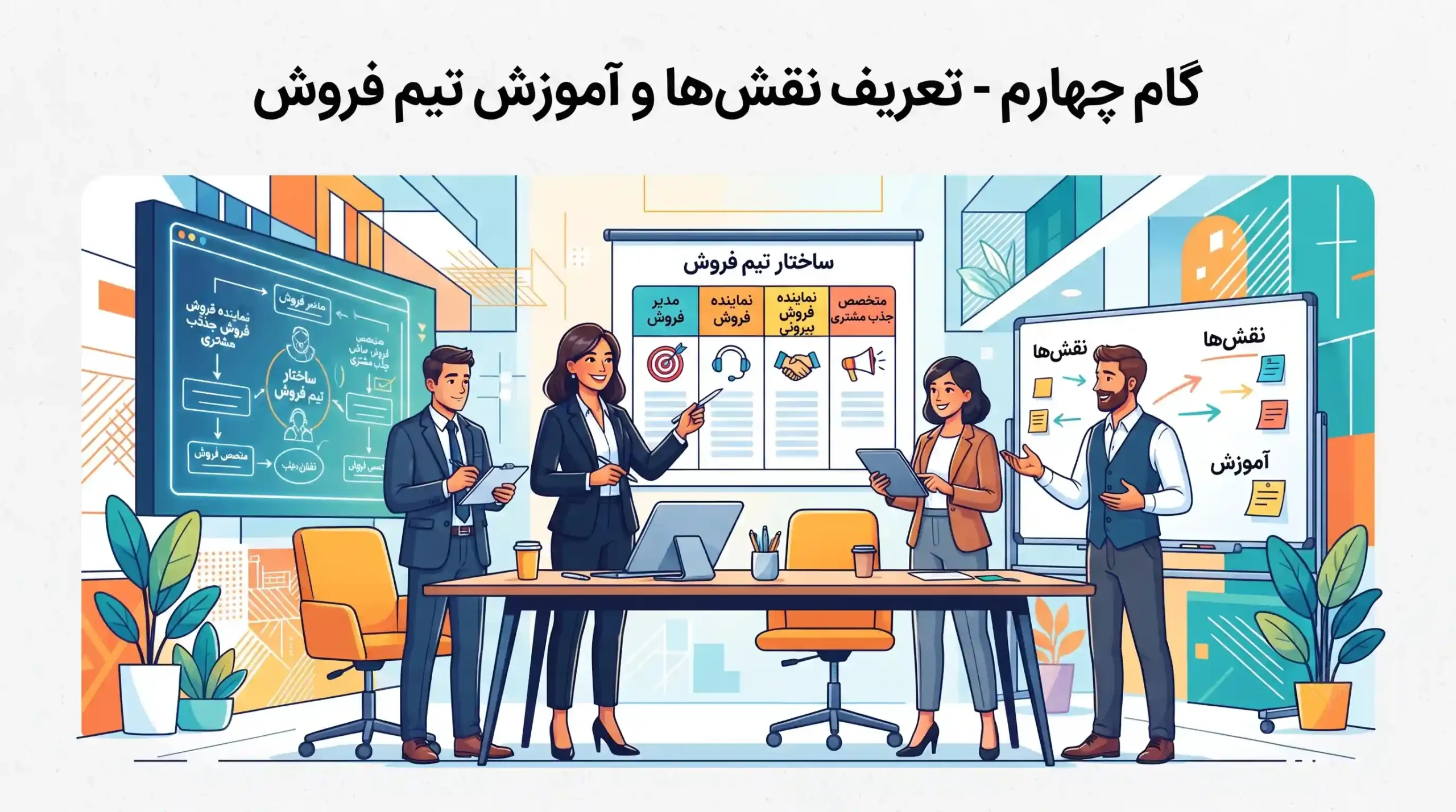 👤 گام چهارم - تعریف نقش‌ها و آموزش تیم فروش
