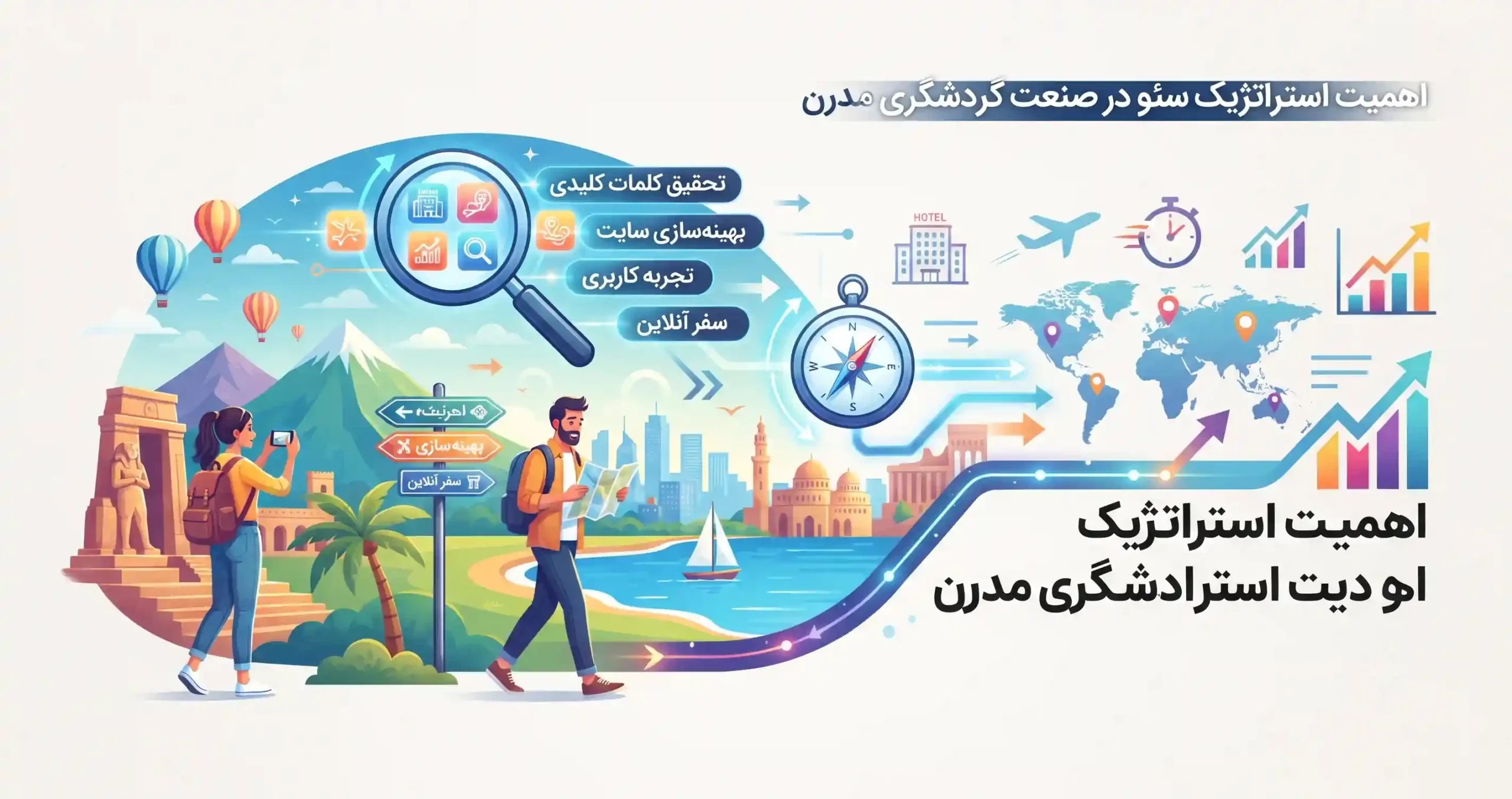 🗺️ اهمیت استراتژیک سئو در صنعت گردشگری مدرن