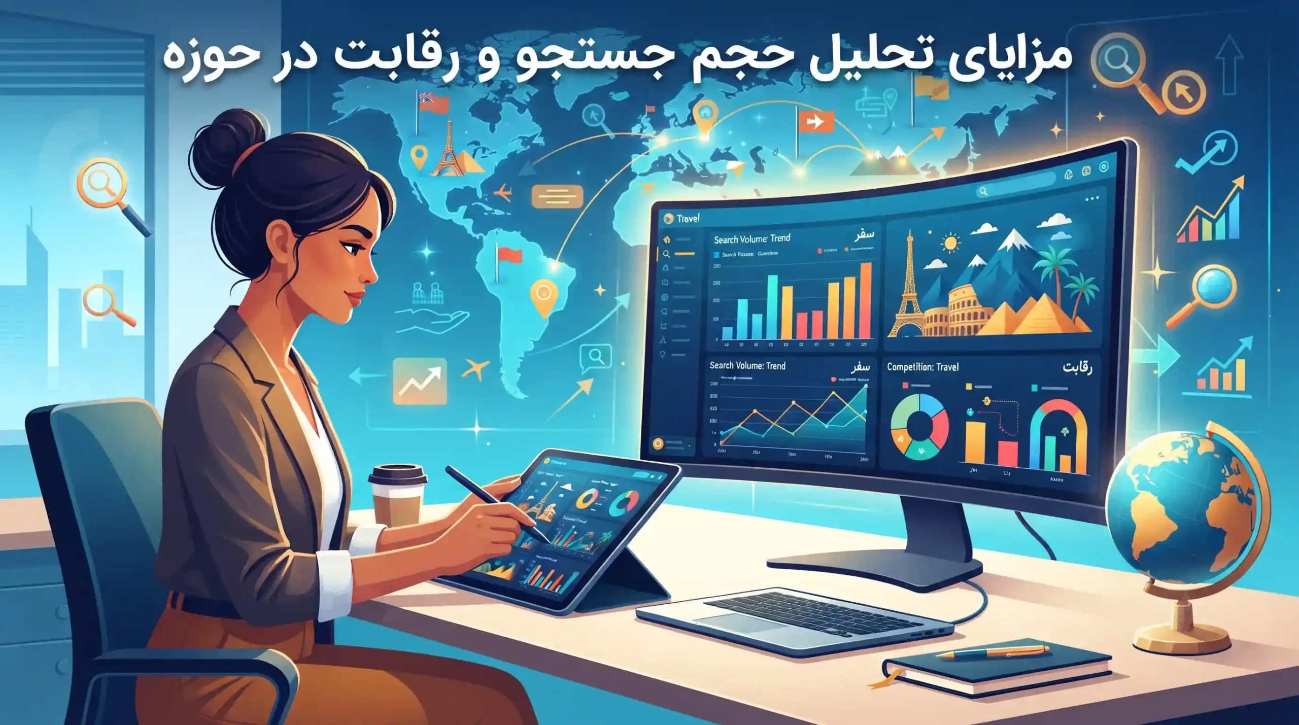 📊 مزایای تحلیل حجم جستجو و رقابت در حوزه سفر
