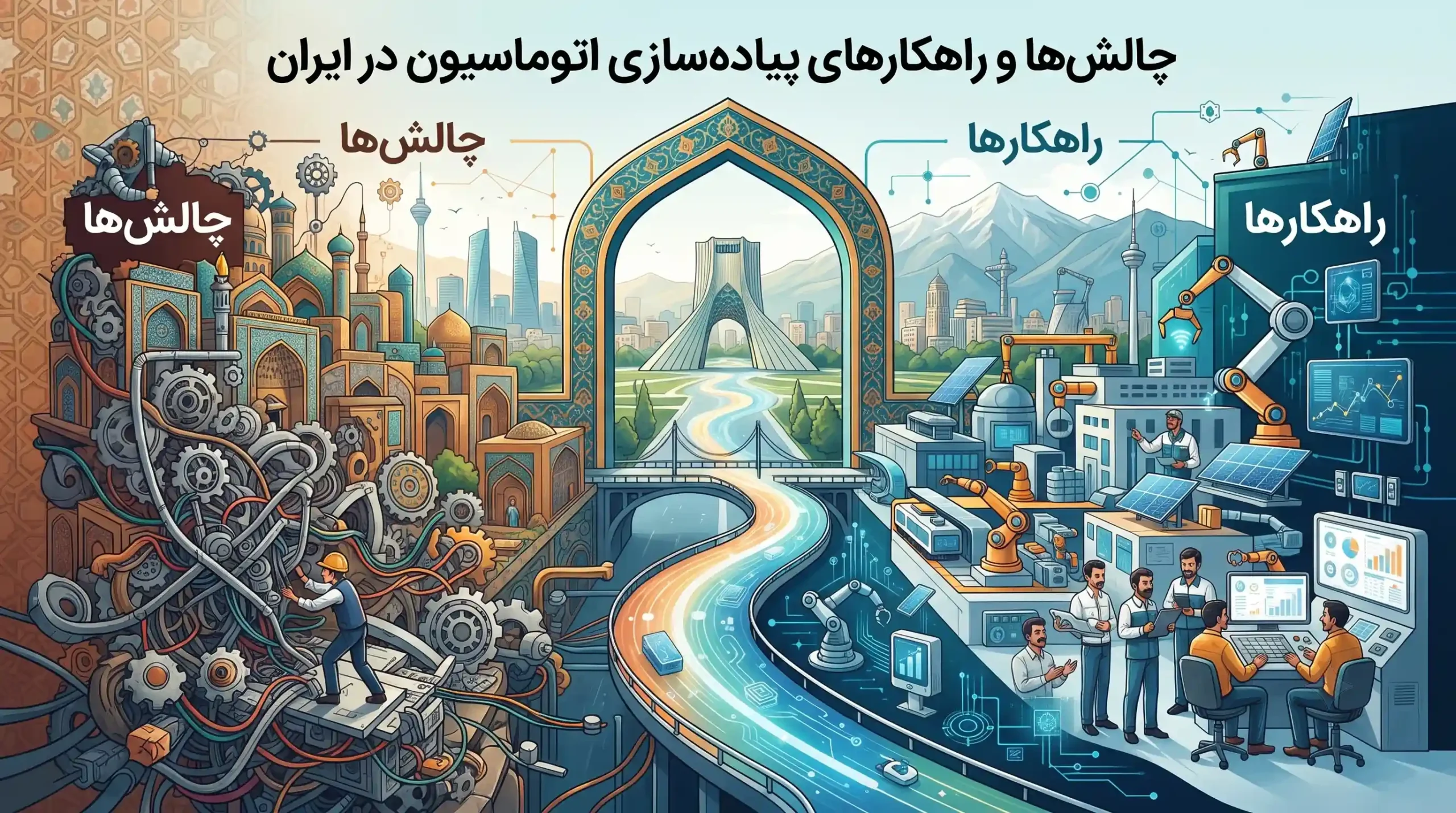 💡 چالش‌ها و راهکارهای پیاده‌سازی اتوماسیون در ایران
