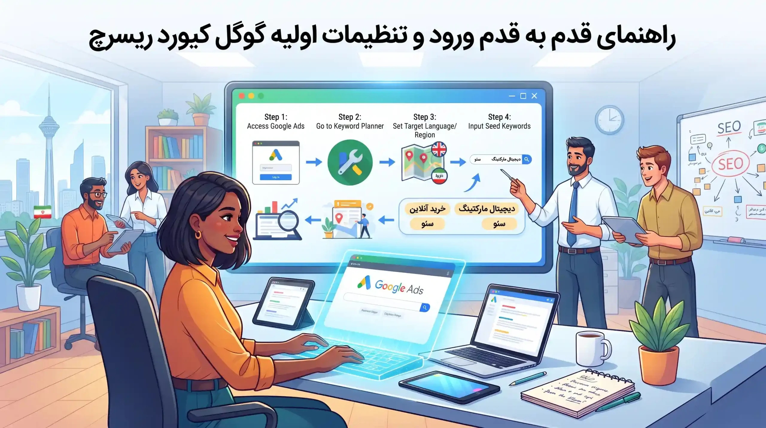 🧭 راهنمای قدم به قدم ورود و تنظیمات اولیه گوگل کیورد ریسرچ
