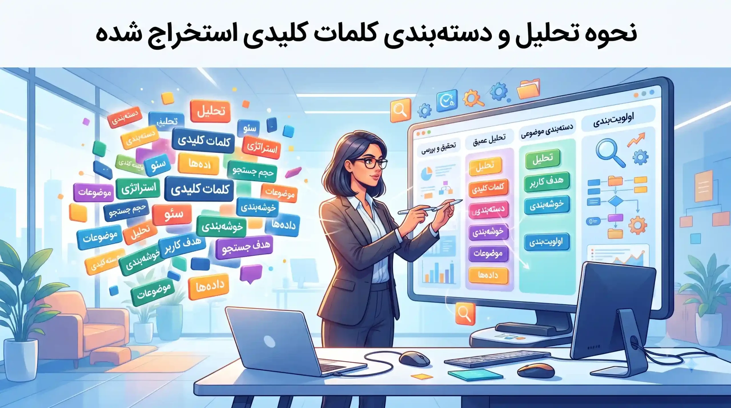 📊 نحوه تحلیل و دسته‌بندی کلمات کلیدی استخراج شده