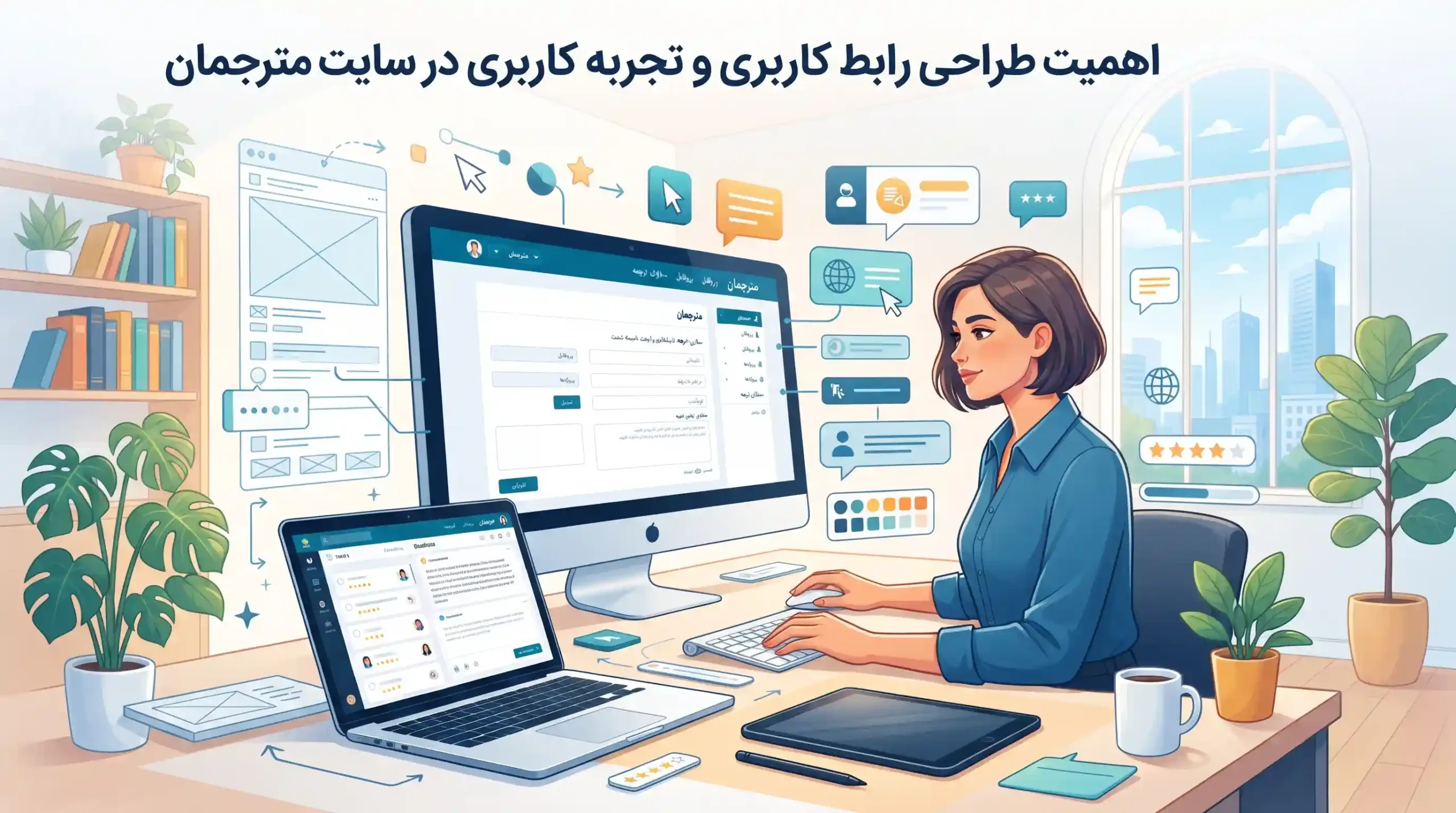 🎨 اهمیت طراحی رابط کاربری و تجربه کاربری در سایت مترجمان