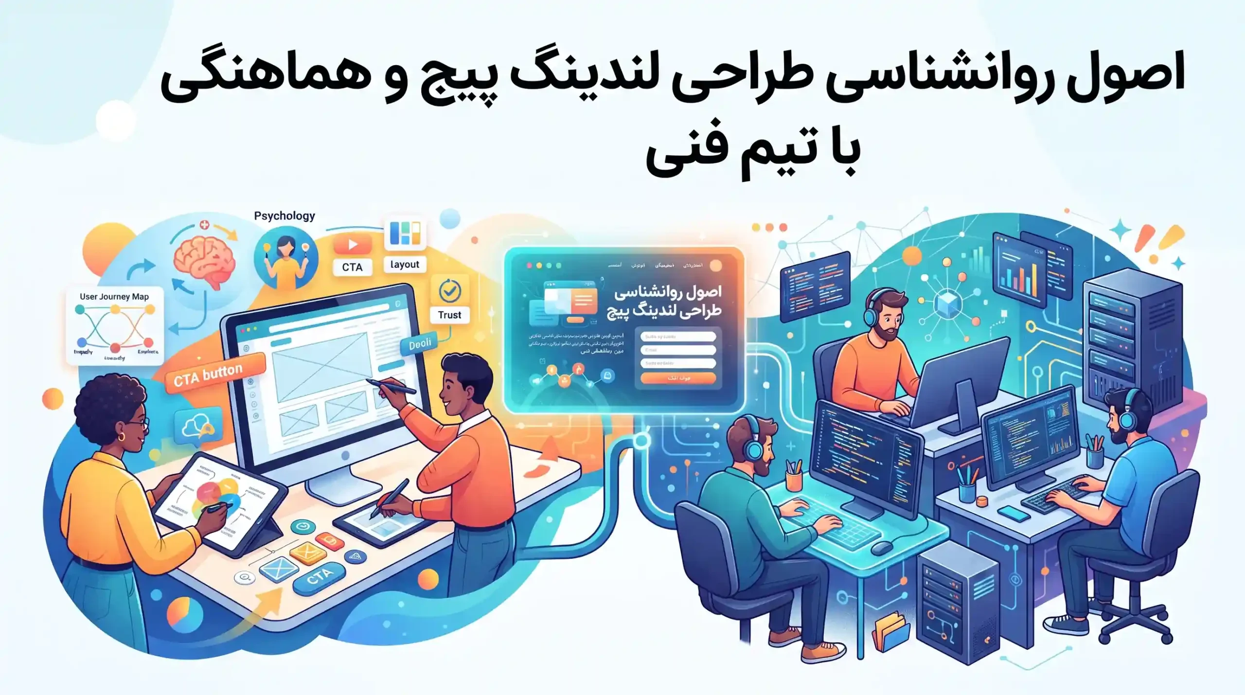 🎯 اصول روانشناسی طراحی لندینگ پیج و هماهنگی با تیم فنی