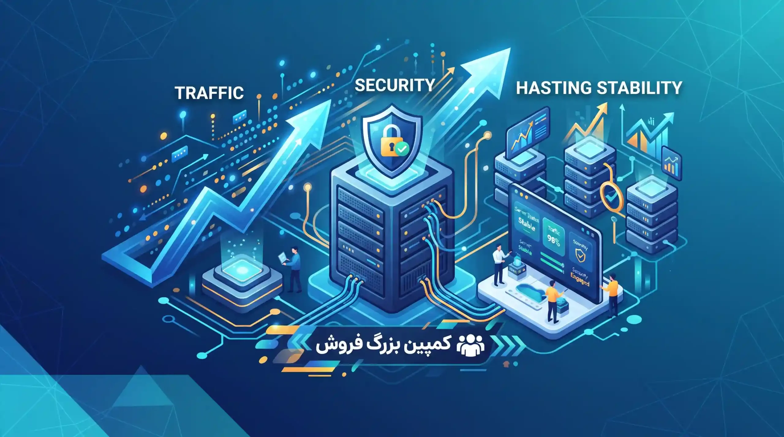 🛡️ امنیت، پایداری هاستینگ و مدیریت ترافیک سنگین کمپین