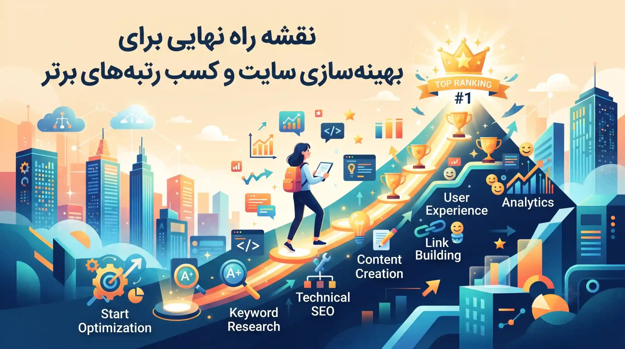 🏁 نقشه راه نهایی برای بهینه‌سازی سایت و کسب رتبه‌های برتر