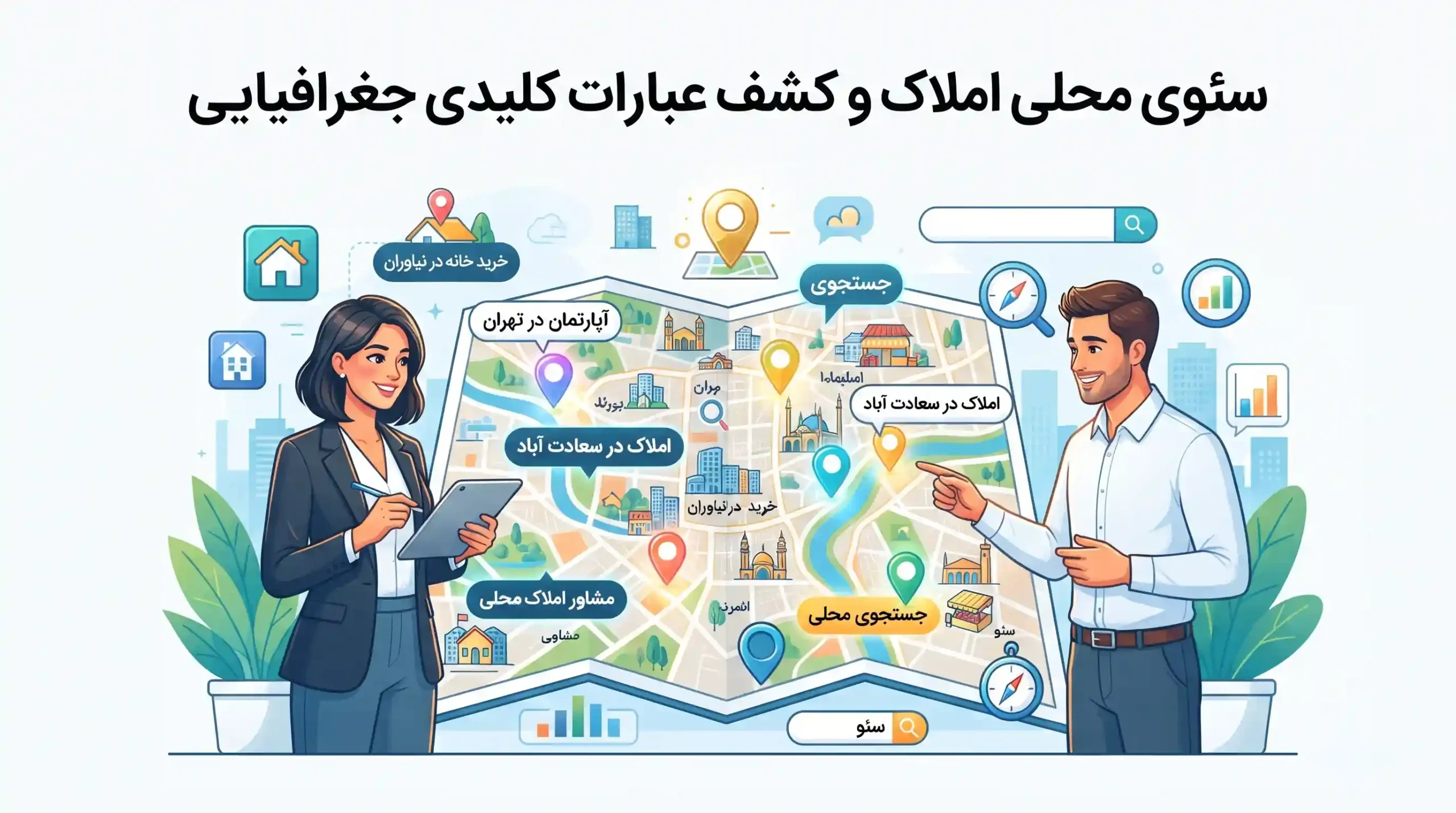 📍 سئوی محلی املاک و کشف عبارات کلیدی جغرافیایی