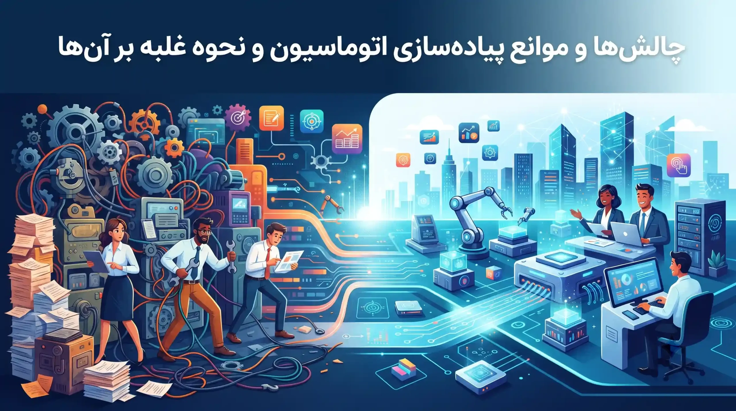 💡 چالشها و موانع پیادهسازی اتوماسیون و نحوه غلبه بر آنها