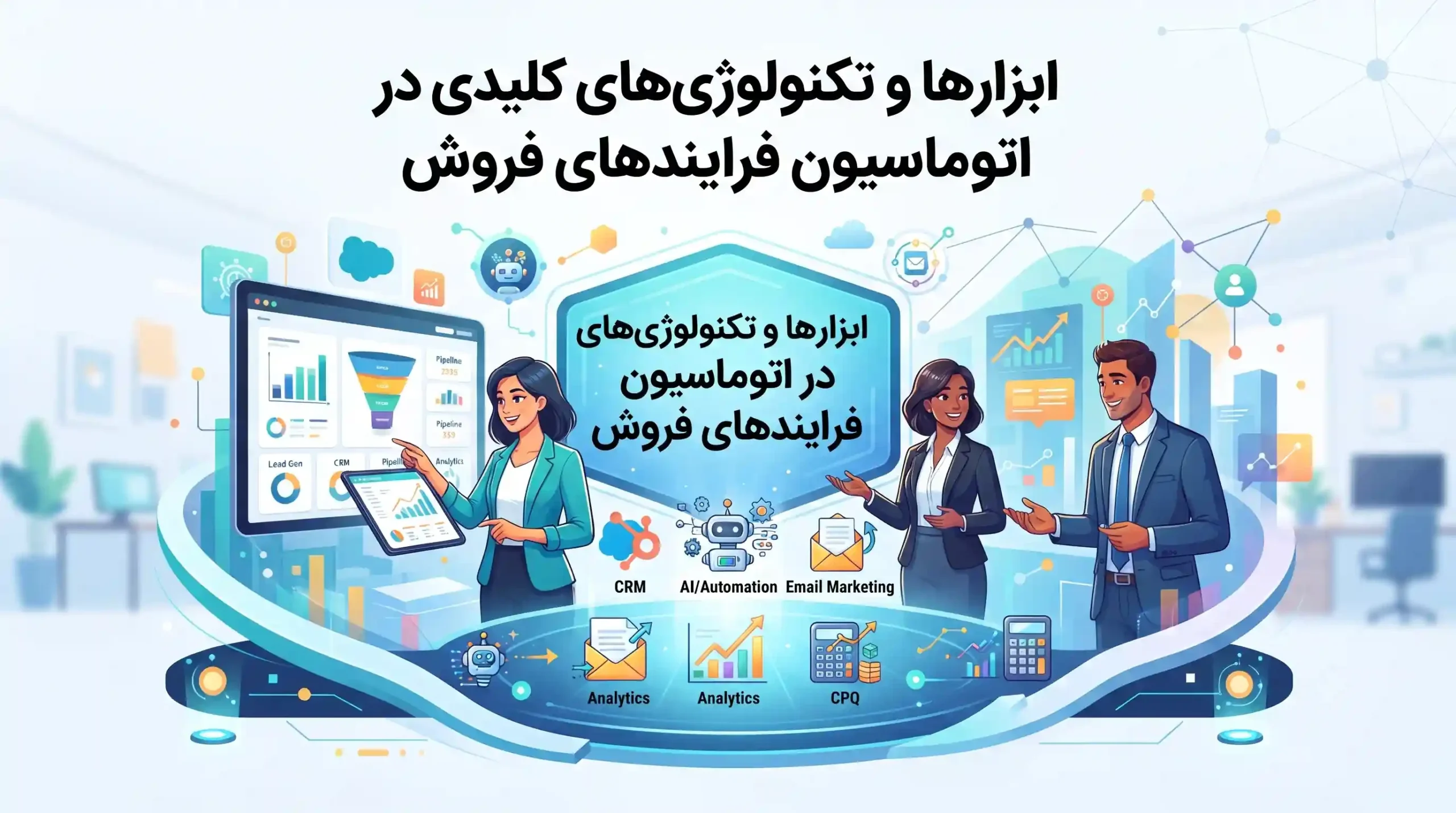 ⚙️ ابزارها و تکنولوژیهای کلیدی در اتوماسیون فرایندهای فروش