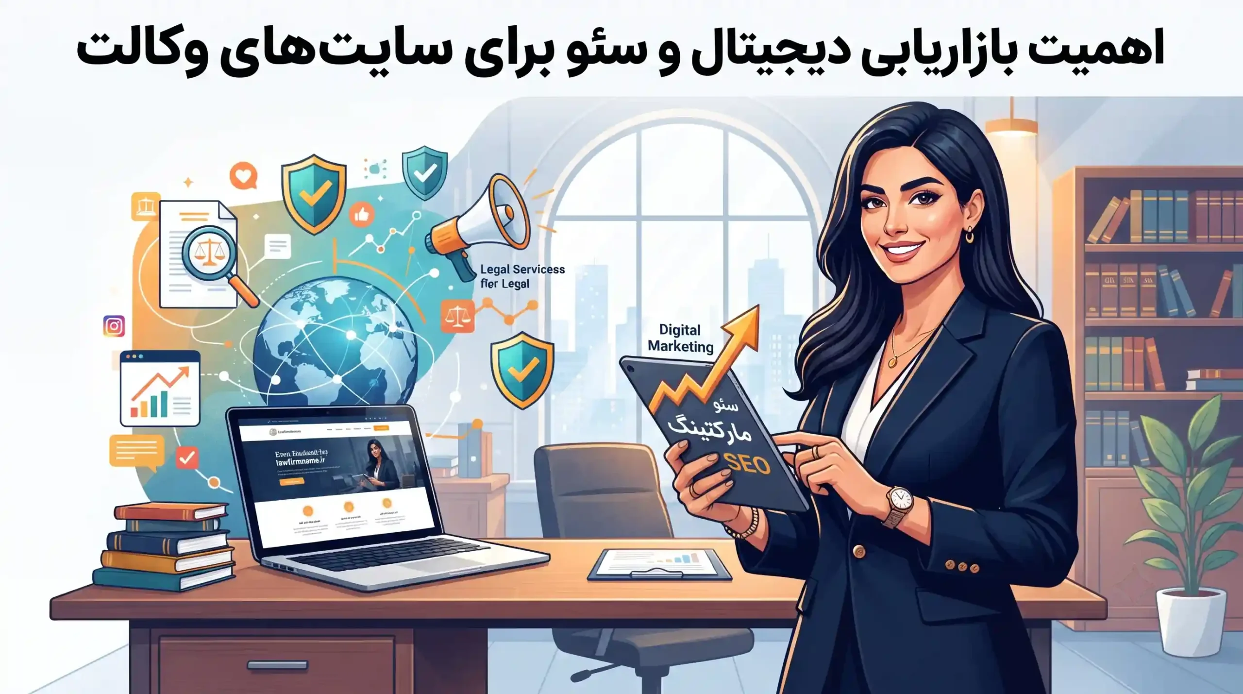 ⚖️ اهمیت بازاریابی دیجیتال و سئو برای سایت‌های وکالت