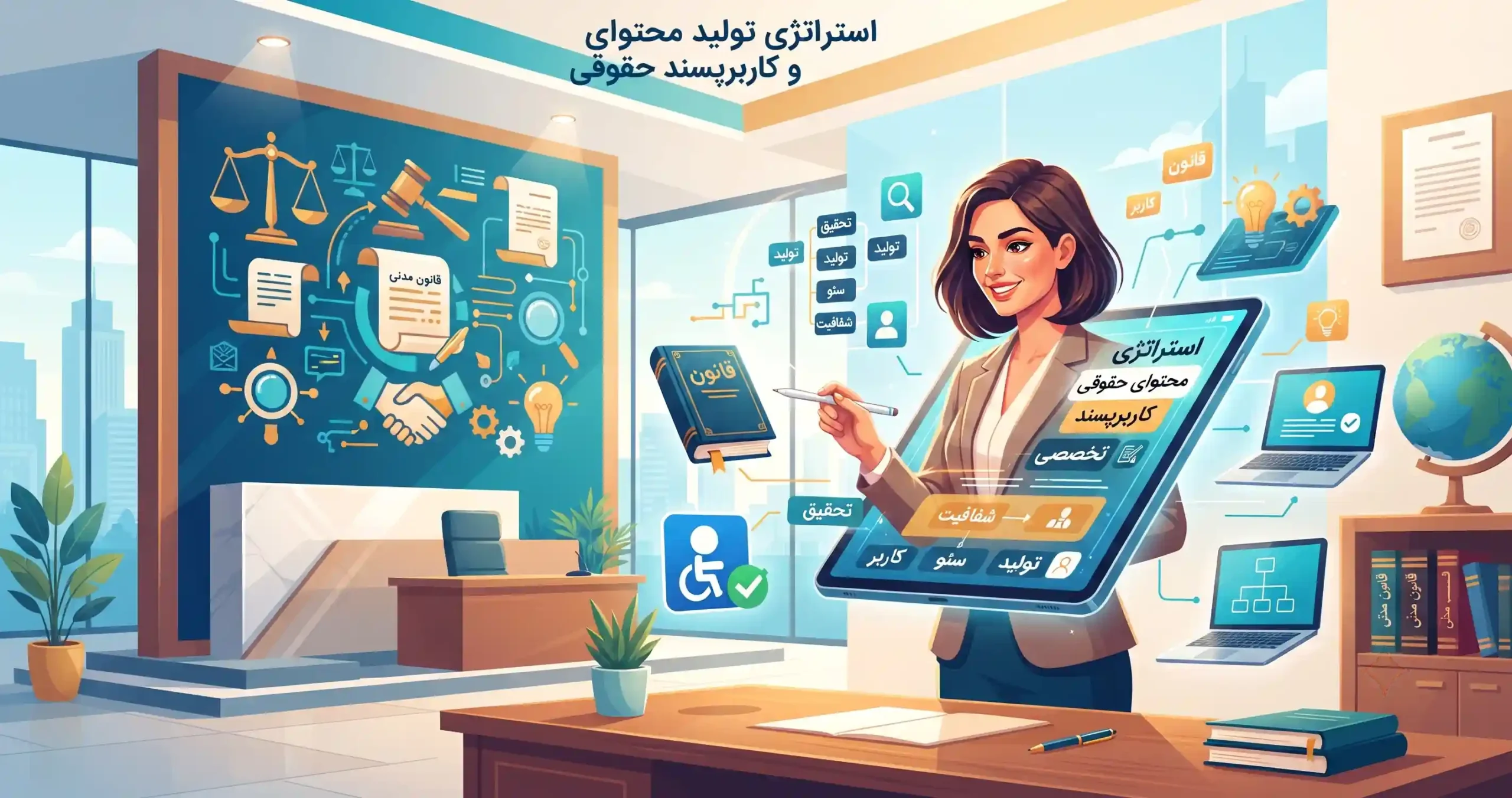 ✍️ استراتژی تولید محتوای تخصصی و کاربرپسند حقوقی