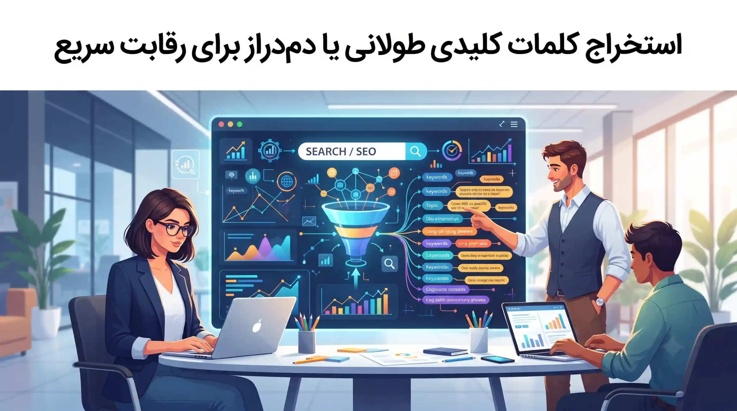📈 استخراج کلمات کلیدی طولانی یا دم‌دراز برای رقابت سریع