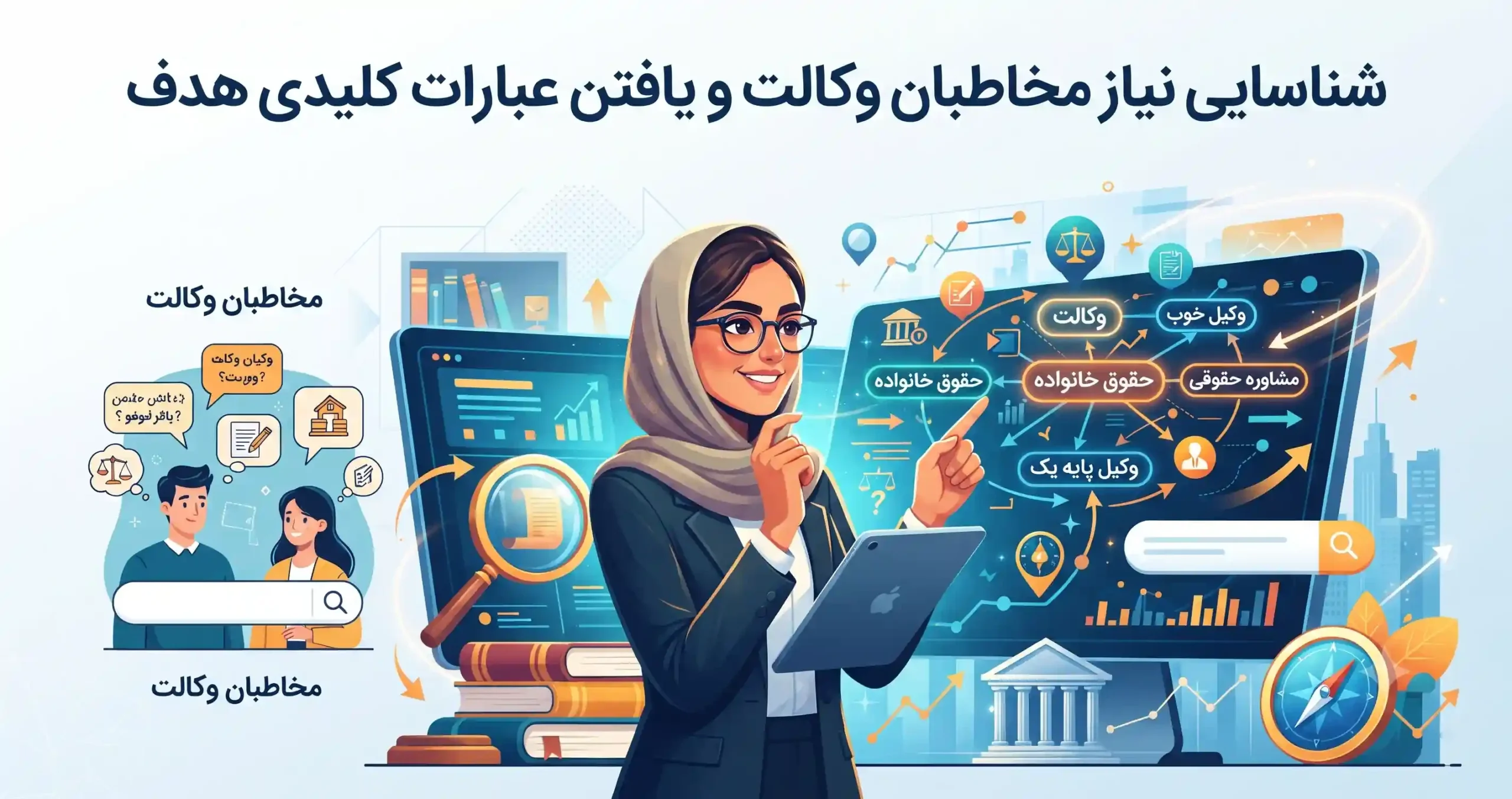 🎯 شناسایی نیاز مخاطبان وکالت و یافتن عبارات کلیدی هدف