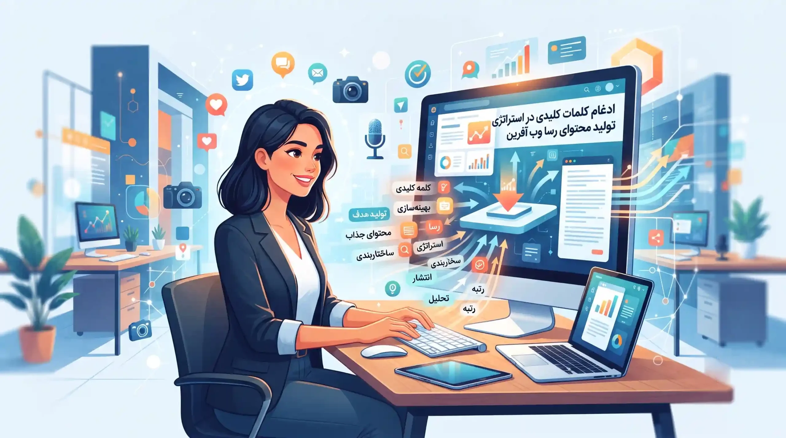 🚀 ادغام کلمات کلیدی در استراتژی تولید محتوای رسا وب آفرین
