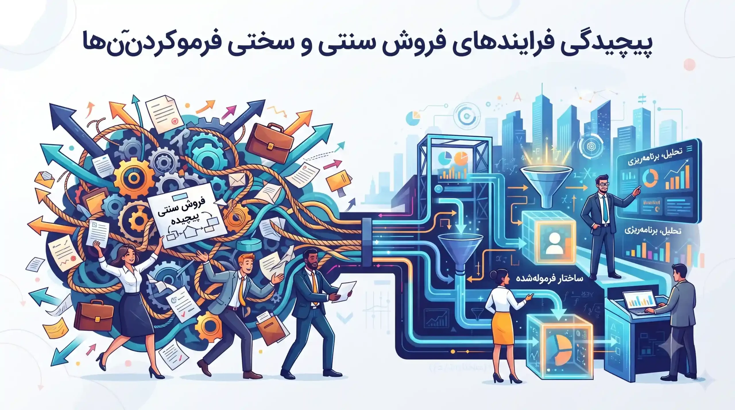 🎯 پیچیدگی فرایندهای فروش سنتی و سختی فرموله‌کردن آن‌ها