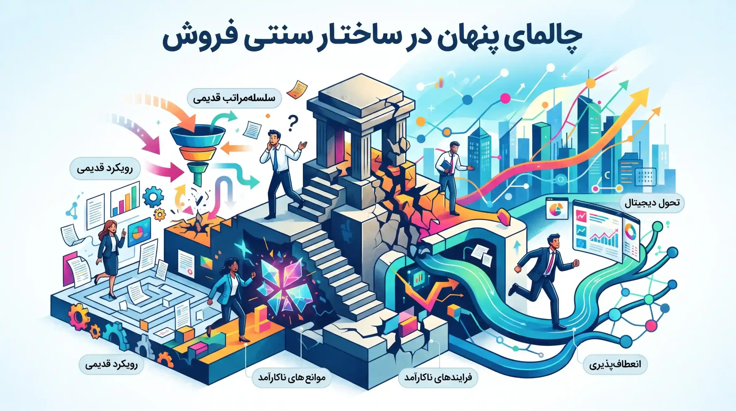 🔍 چالشهای پنهان در ساختار سنتی فروش
