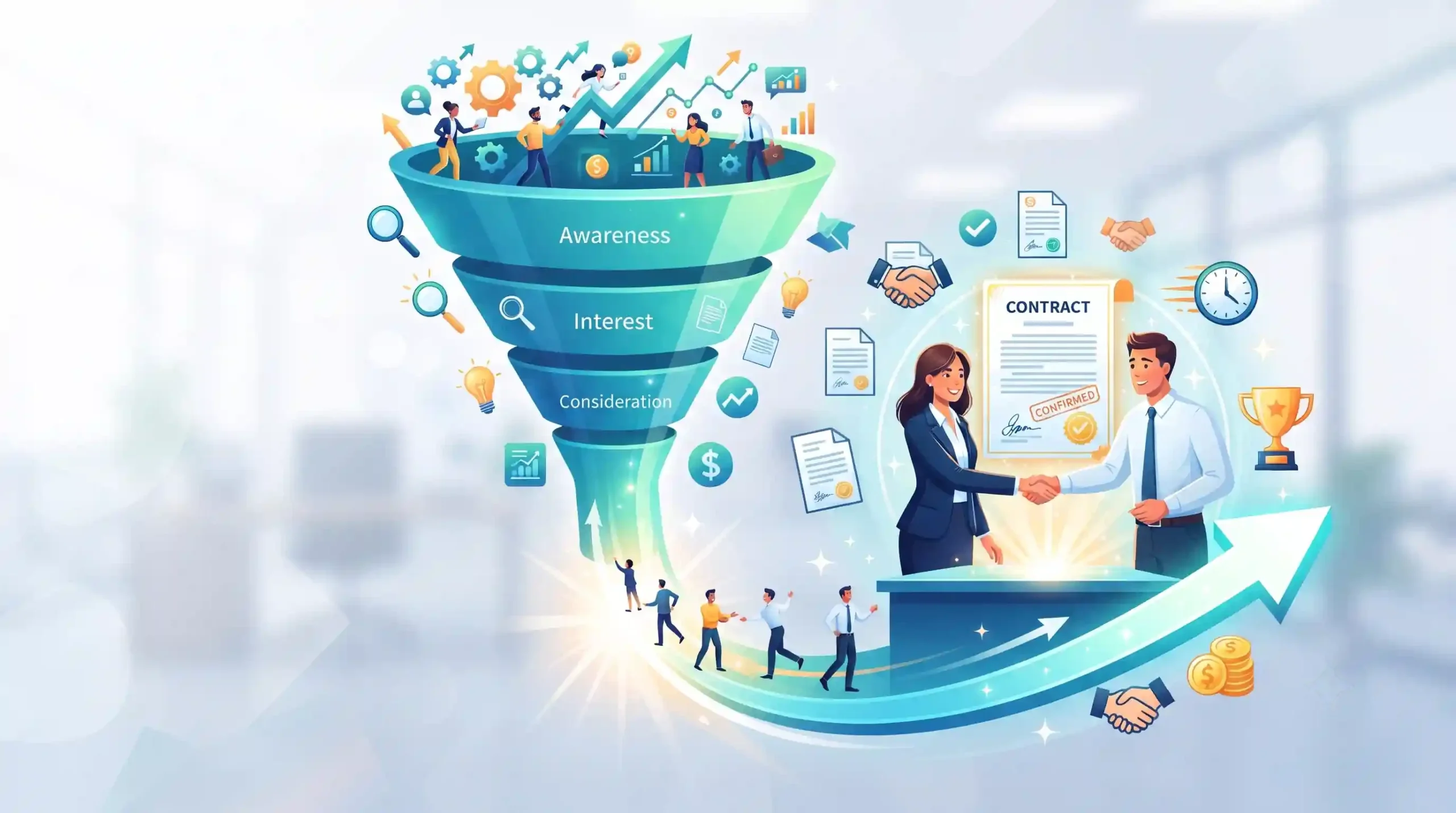 📈 تسریع فرآیند تصمیمگیری و بستن قراردادها در انتهای قیف