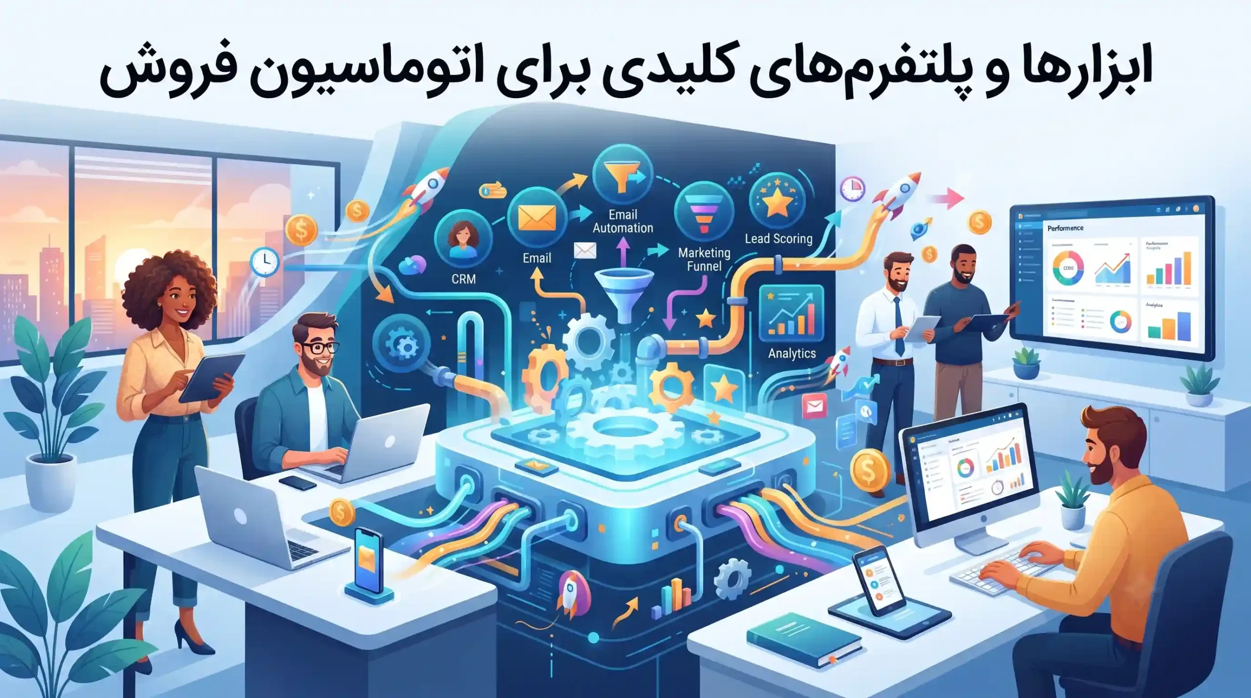 🛠️ ابزارها و پلتفرمهای کلیدی برای اتوماسیون فروش