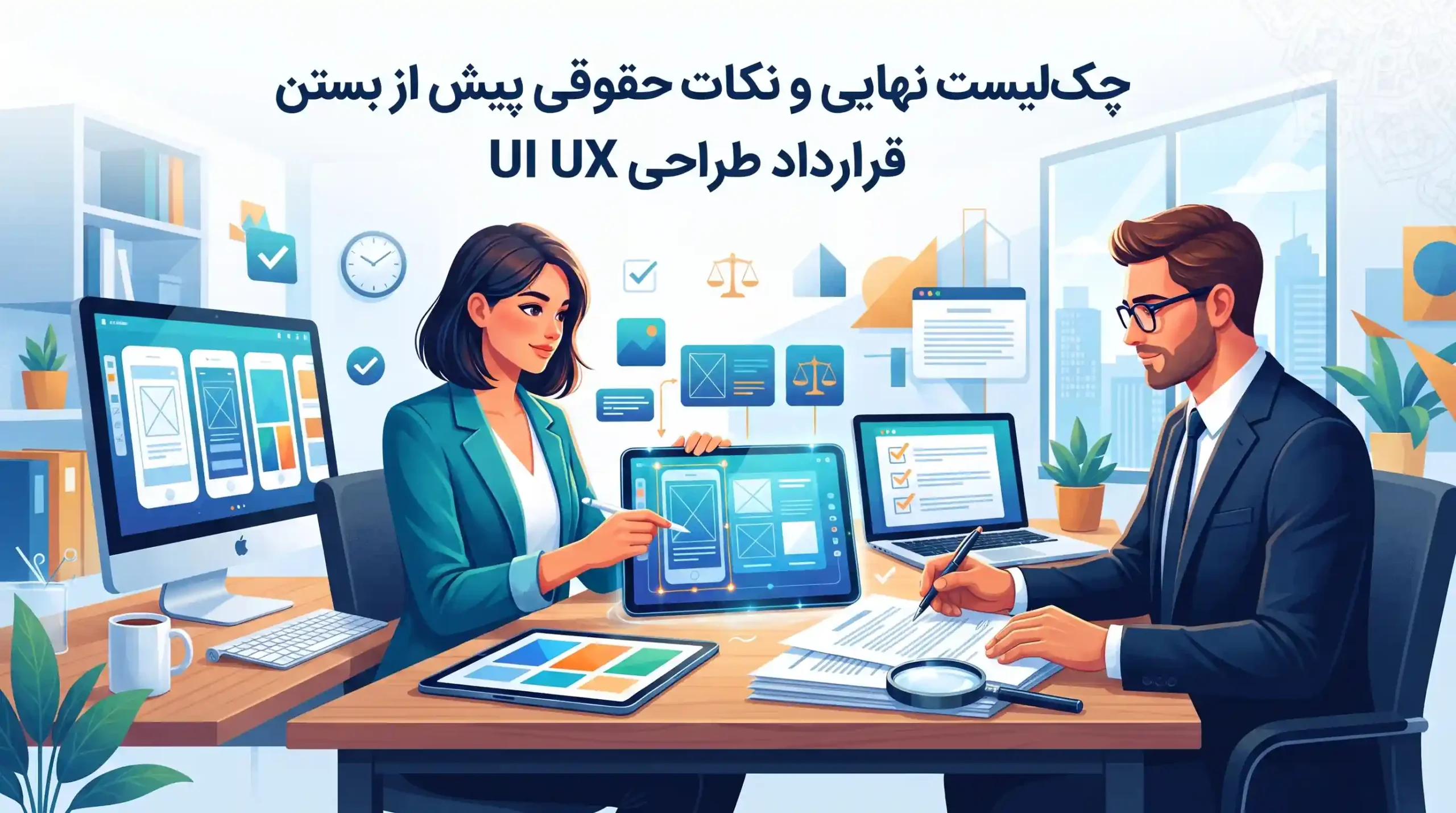📝 چکلیست نهایی و نکات حقوقی پیش از بستن قرارداد طراحی UI UX