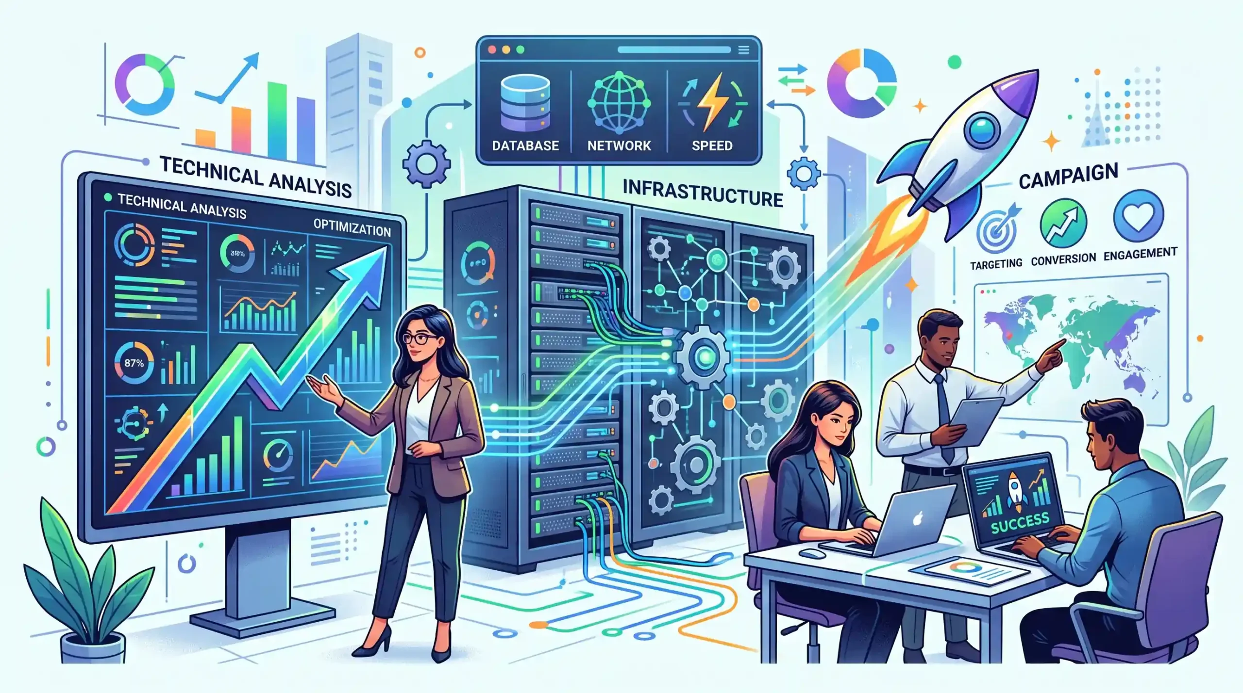 🛠️ نقش تحلیل فنی و بهینهسازی زیرساختها در موفقیت کمپینها
