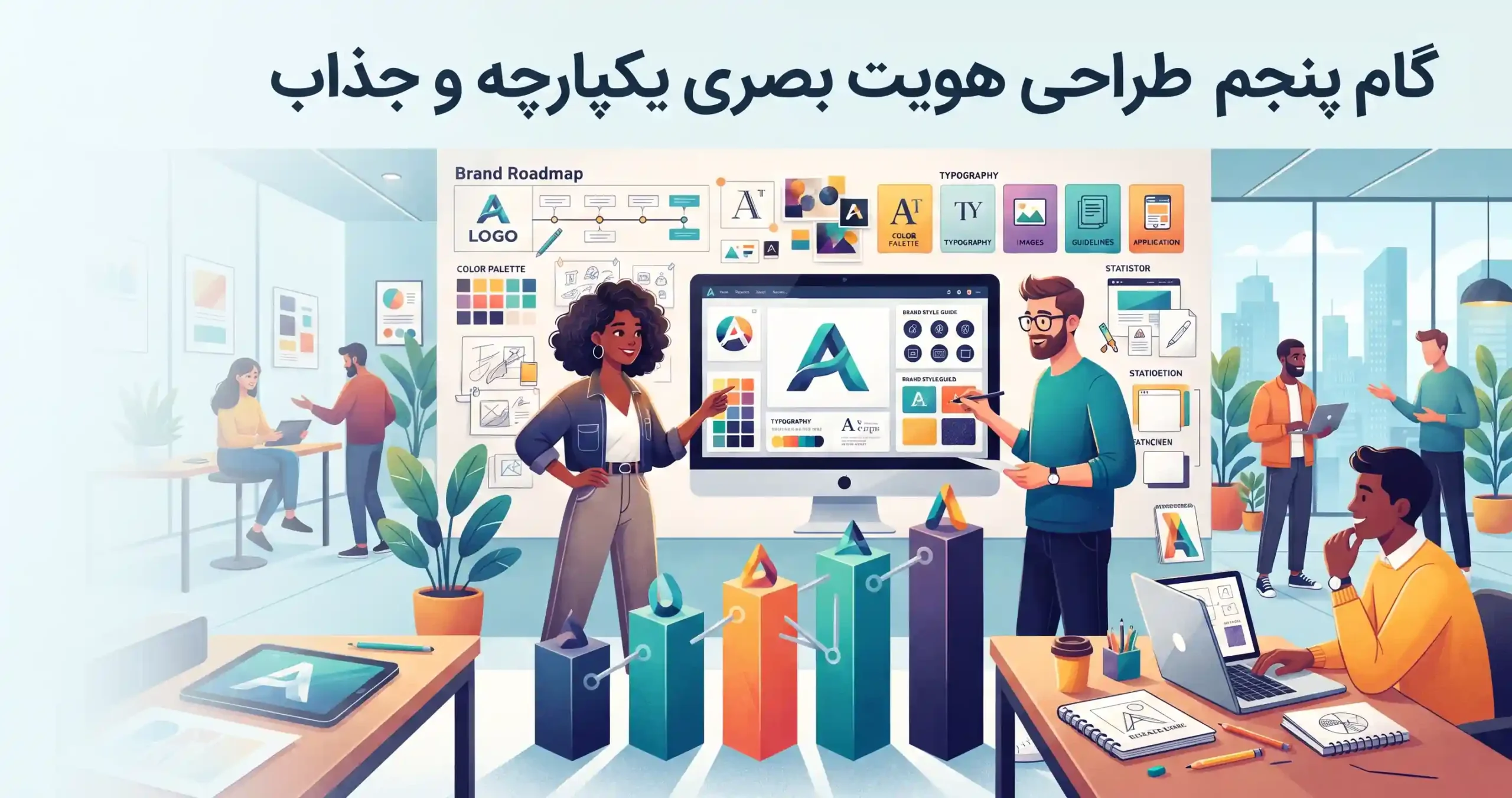 🎨 گام پنجم طراحی هویت بصری یکپارچه و جذاب
