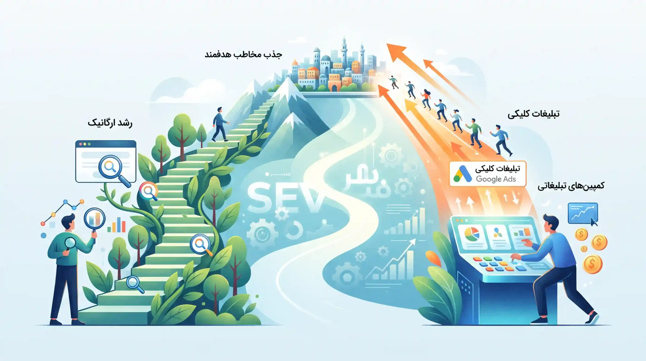 📈 تفاوتهای بنیادین سئو و گوگل ادز در جذب مخاطب