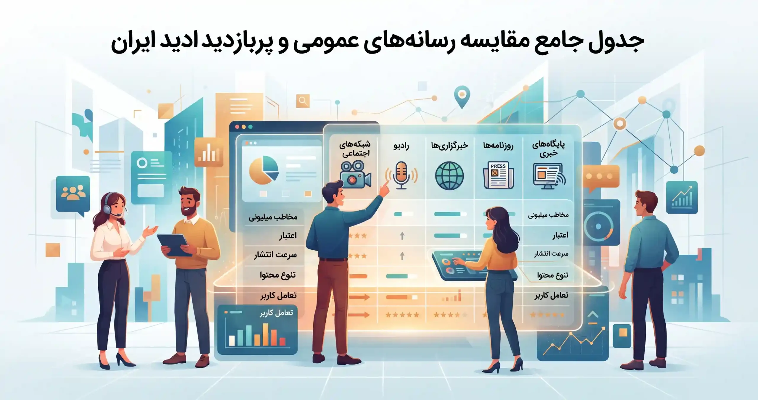 📋 جدول جامع مقایسه رسانههای عمومی و پربازدید ایران