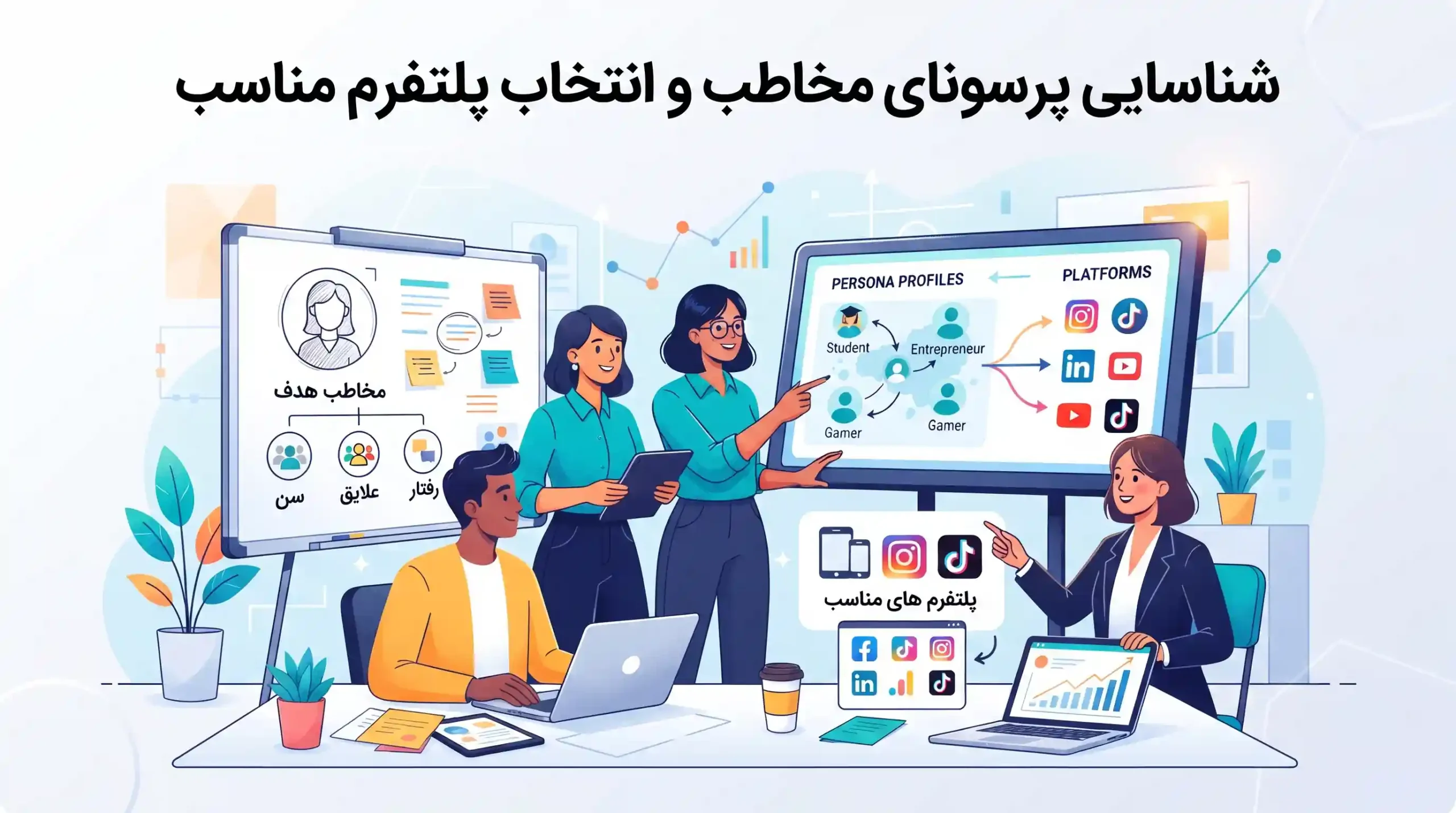 🎯 شناسایی پرسونای مخاطب و انتخاب پلتفرم مناسب