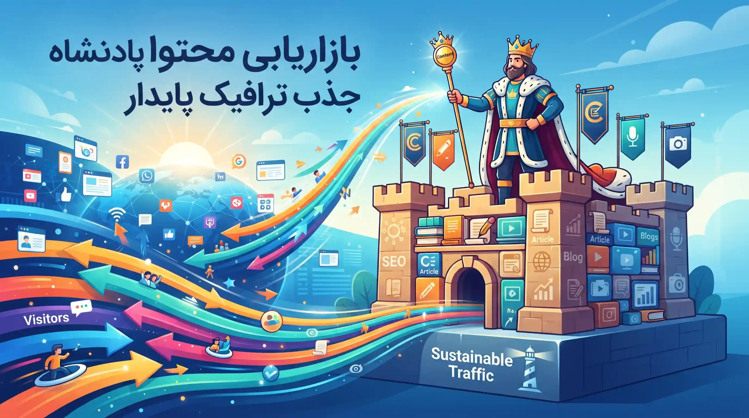 ✍️ بازاریابی محتوا پادشاه بلامنازع جذب ترافیک پایدار