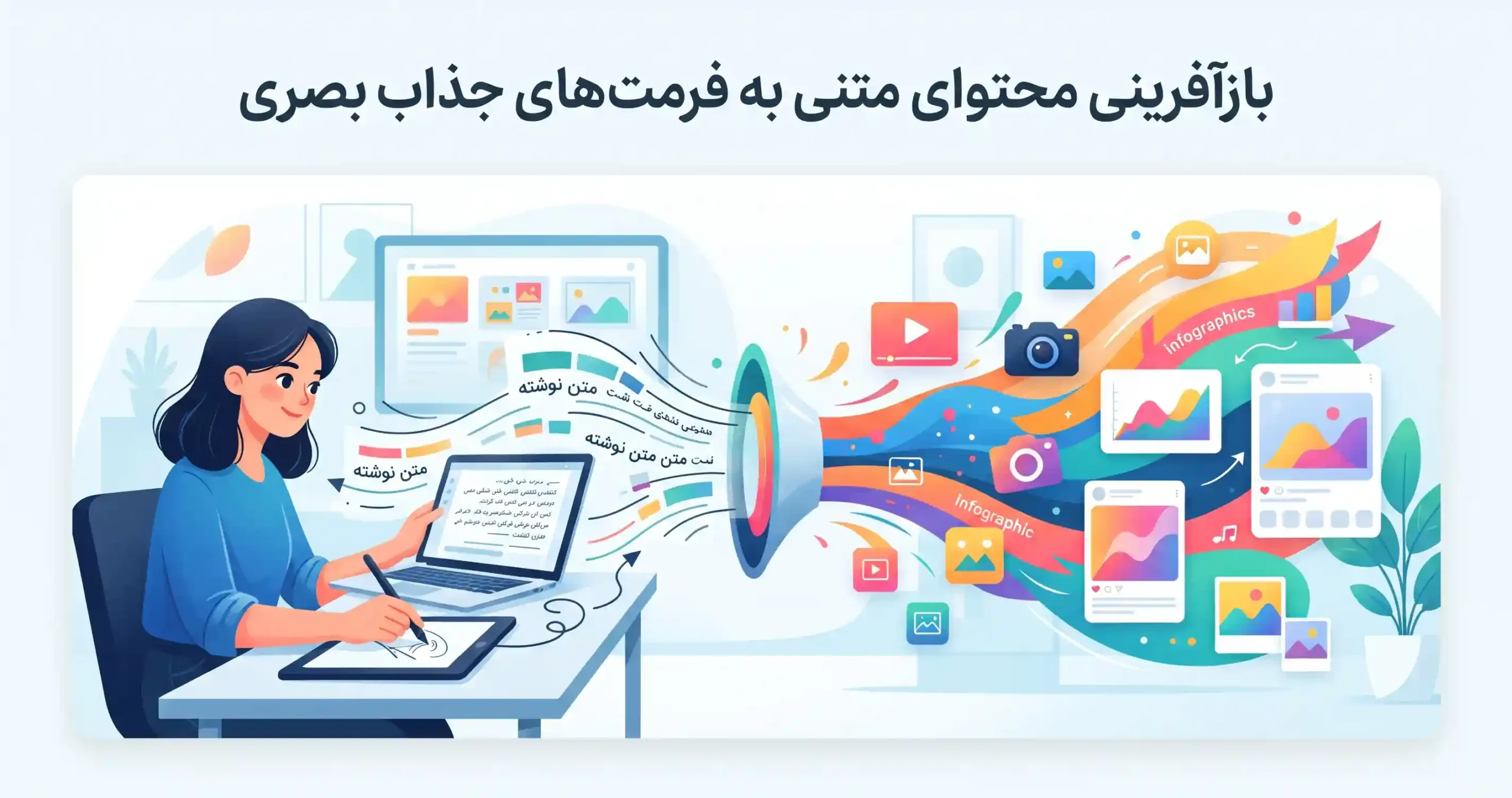 🔄 بازآفرینی محتوای متنی به فرمت‌های جذاب بصری