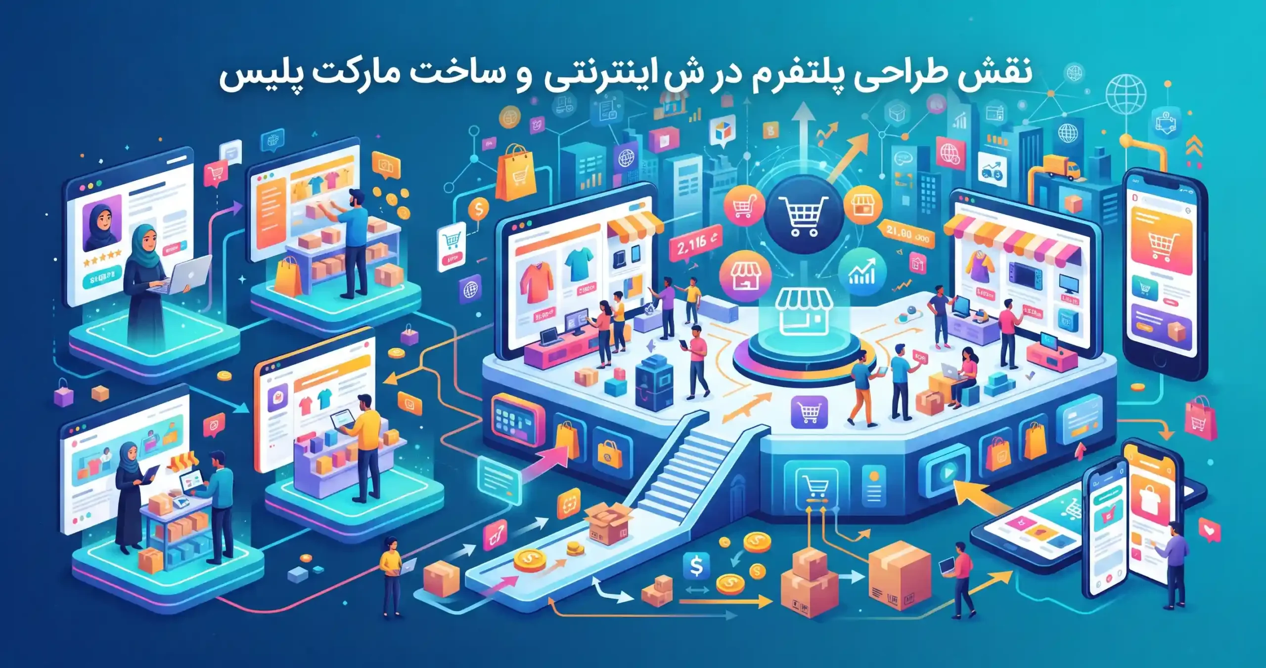 🛍️ نقش طراحی پلتفرم در فروش اینترنتی و ساخت مارکت پلیس