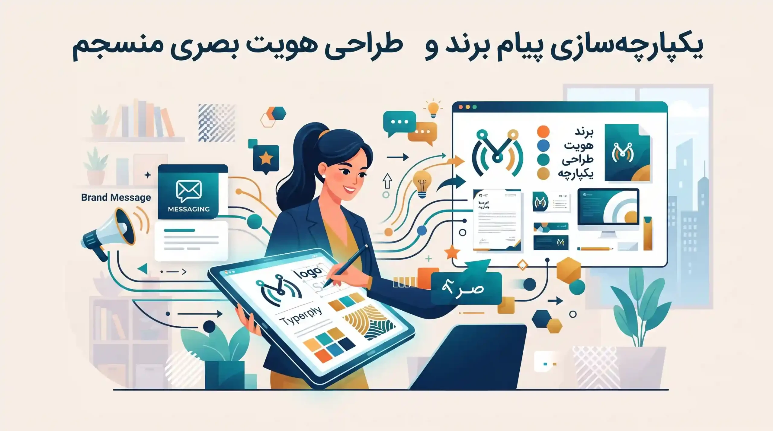💬 یکپارچهسازی پیام برند و طراحی هویت بصری منسجم