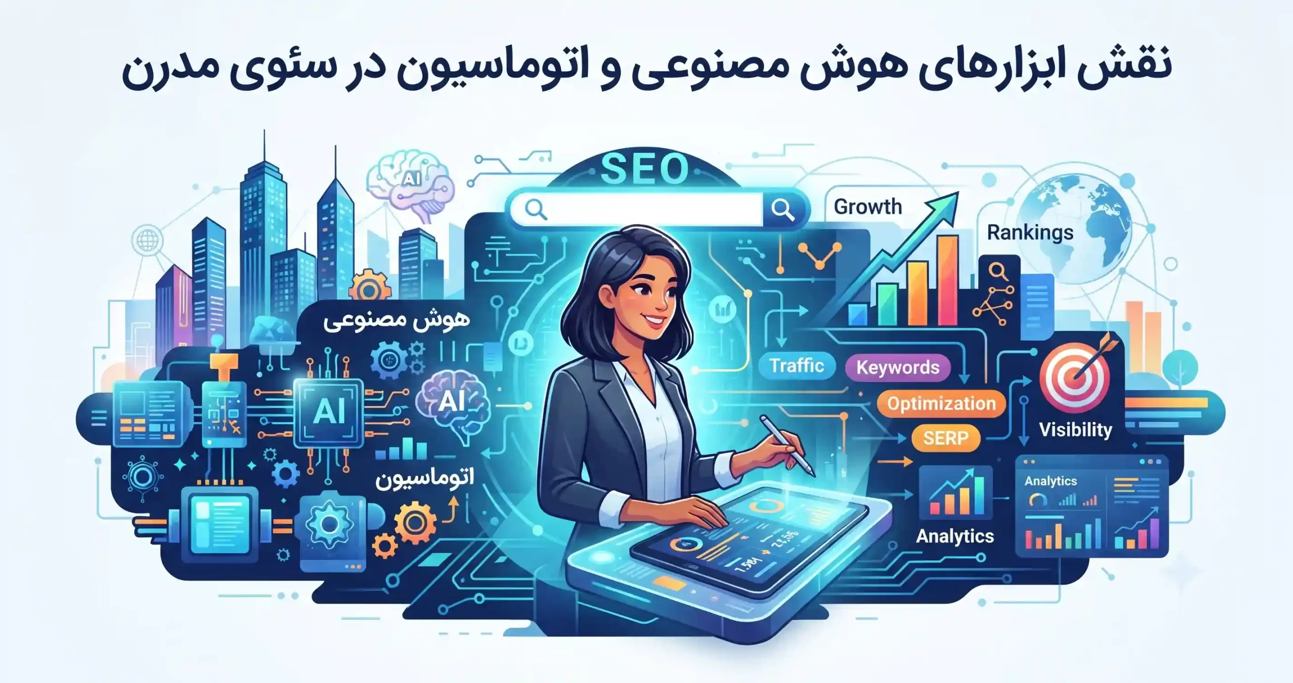📊 نقش ابزارهای هوش مصنوعی و اتوماسیون در سئوی مدرن