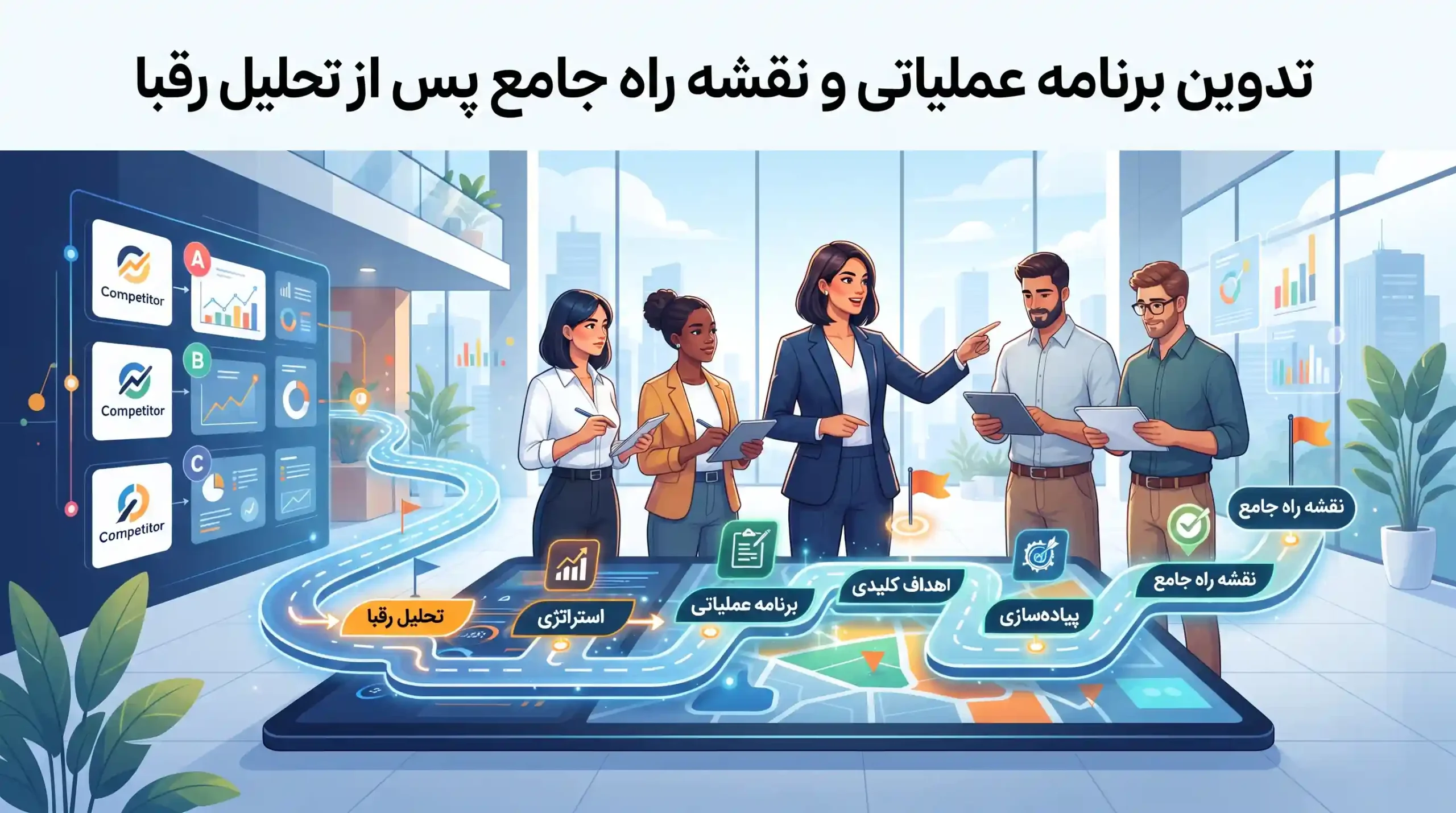 🚀 تدوین برنامه عملیاتی و نقشه راه جامع پس از تحلیل رقبا