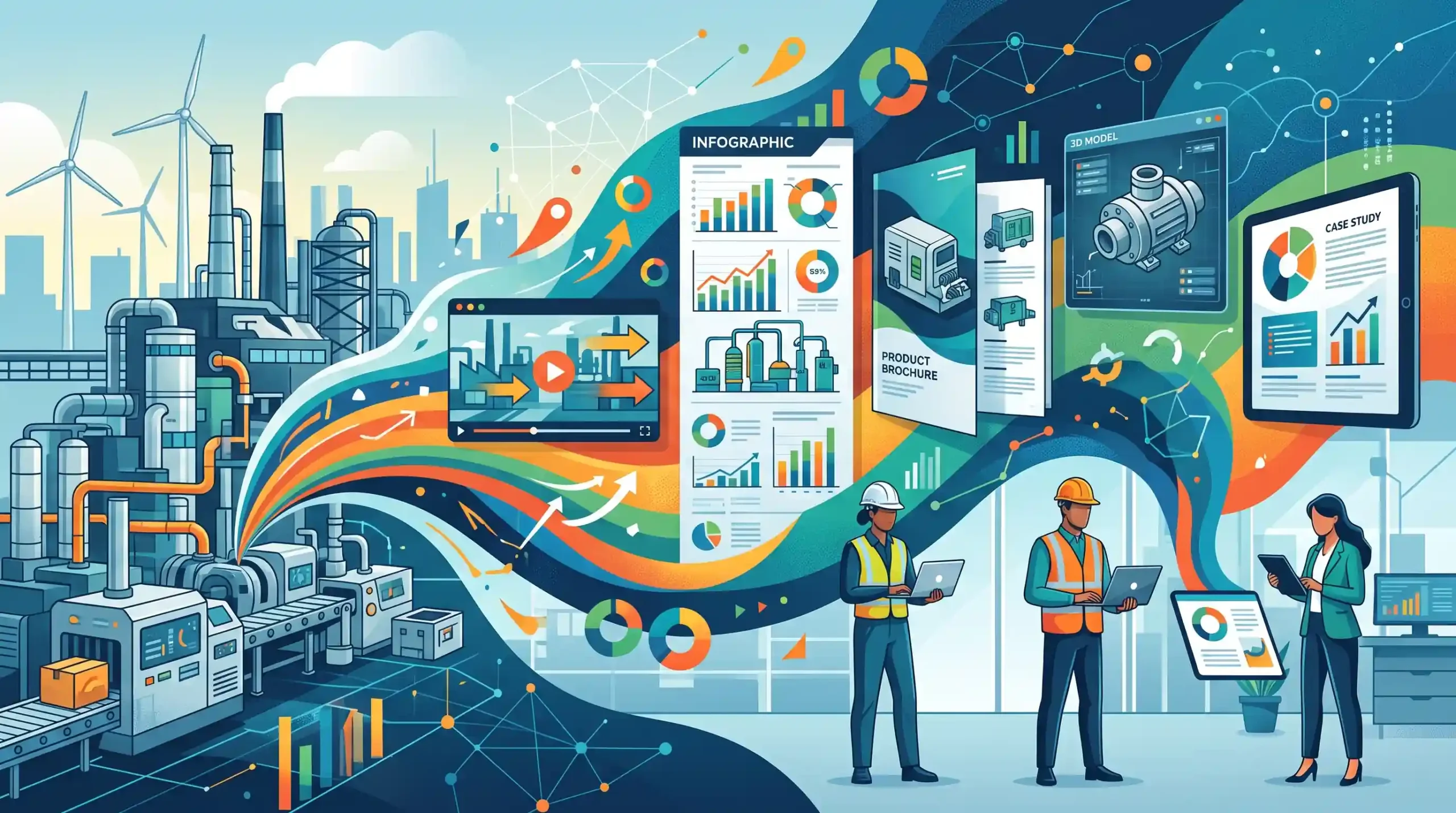 ⚙️ انواع فرمتهای بصری در بازاریابی صنعتی
