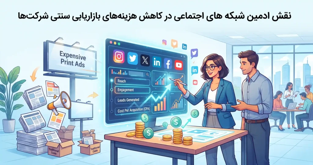 نقش ادمین شبکه های اجتماعی در کاهش هزینه‌های بازاریابی سنتی شرکت‌ها
