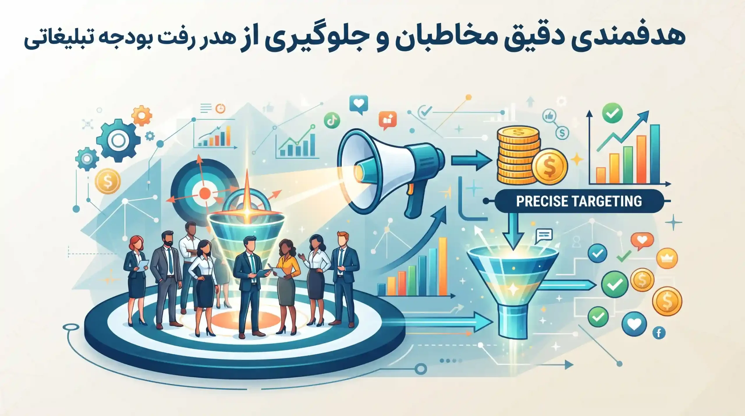🎯 هدفمندی دقیق مخاطبان و جلوگیری از هدر رفت بودجه تبلیغاتی